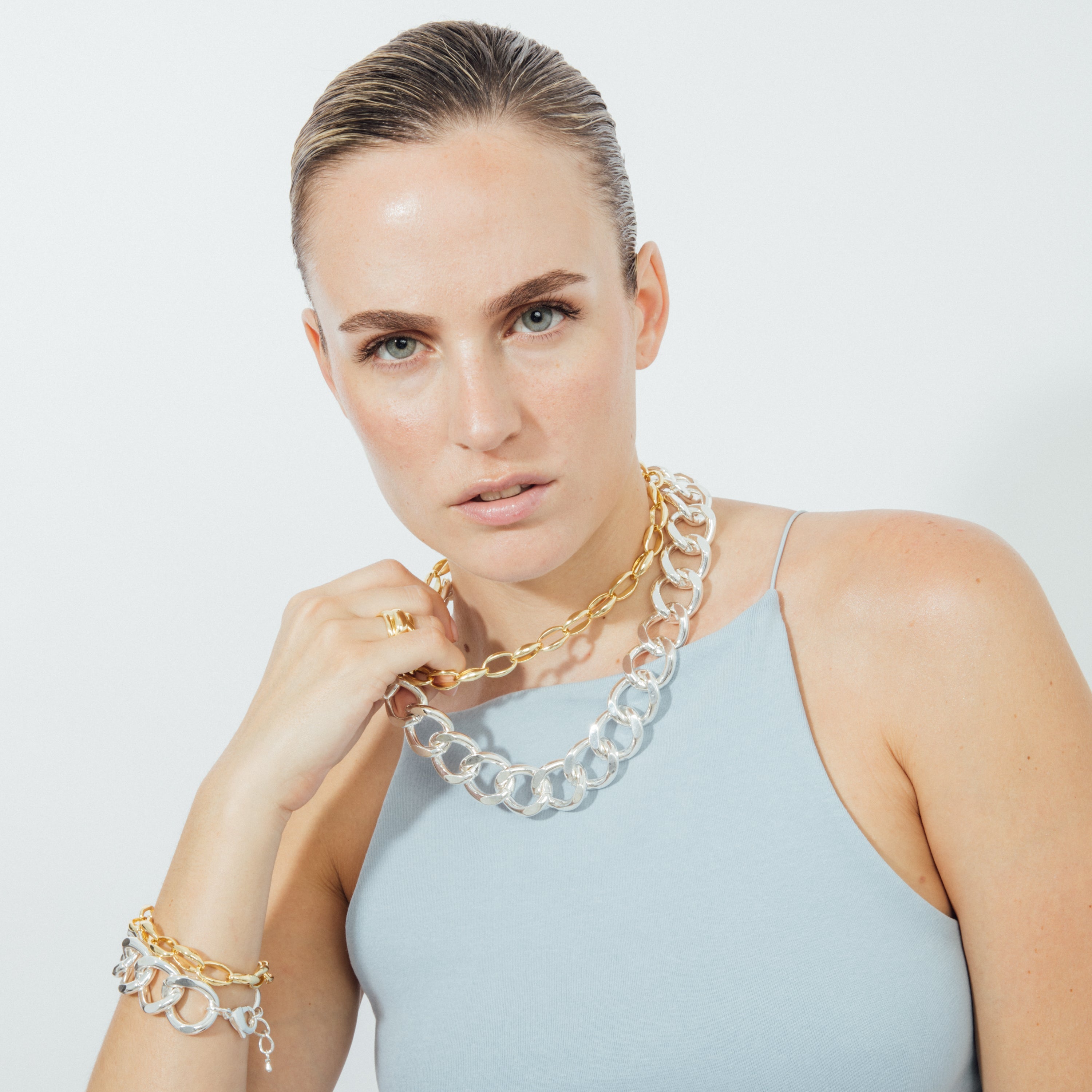 Rhodium-plated bracelet - Moba
