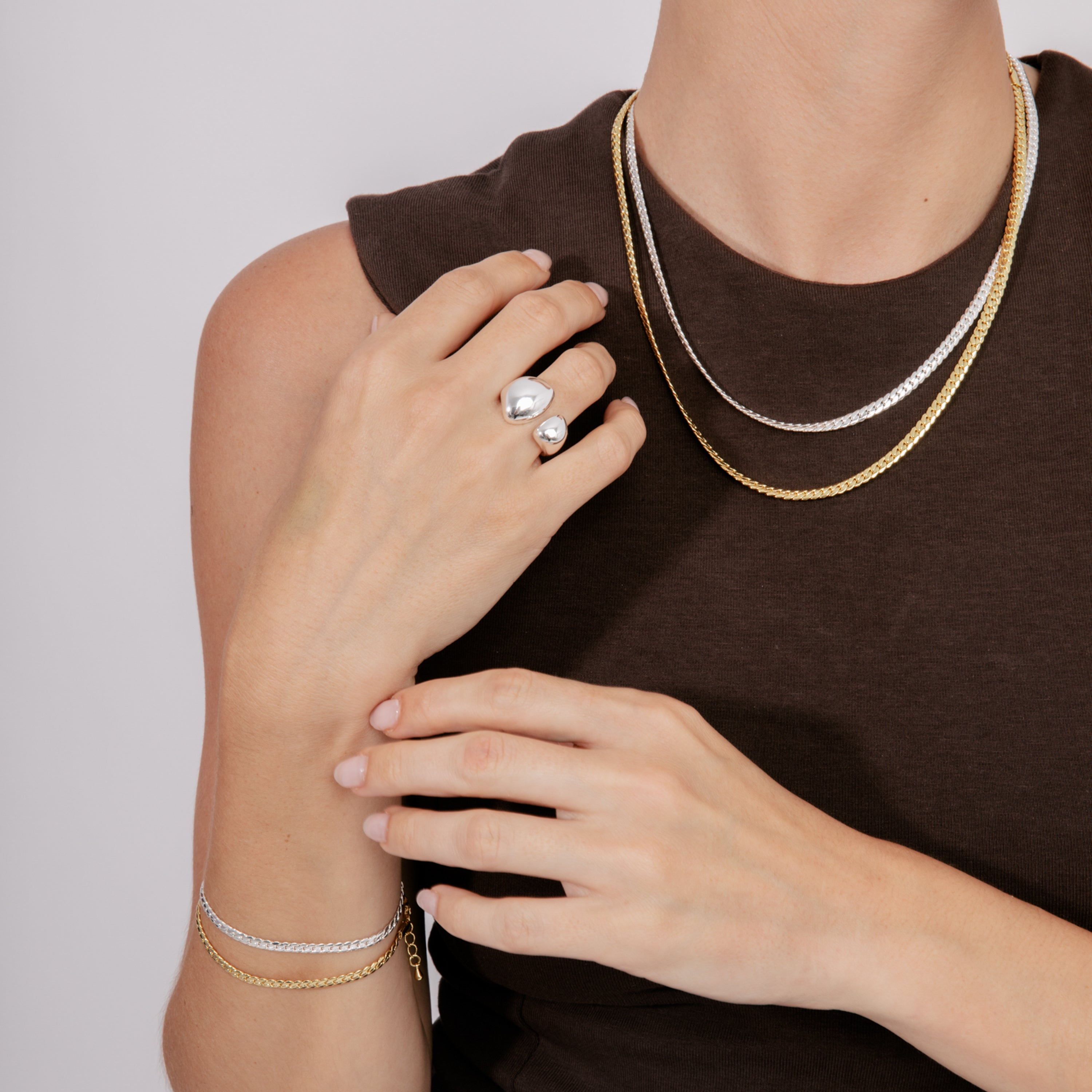 Rhodium-plated bracelet - Nanja
