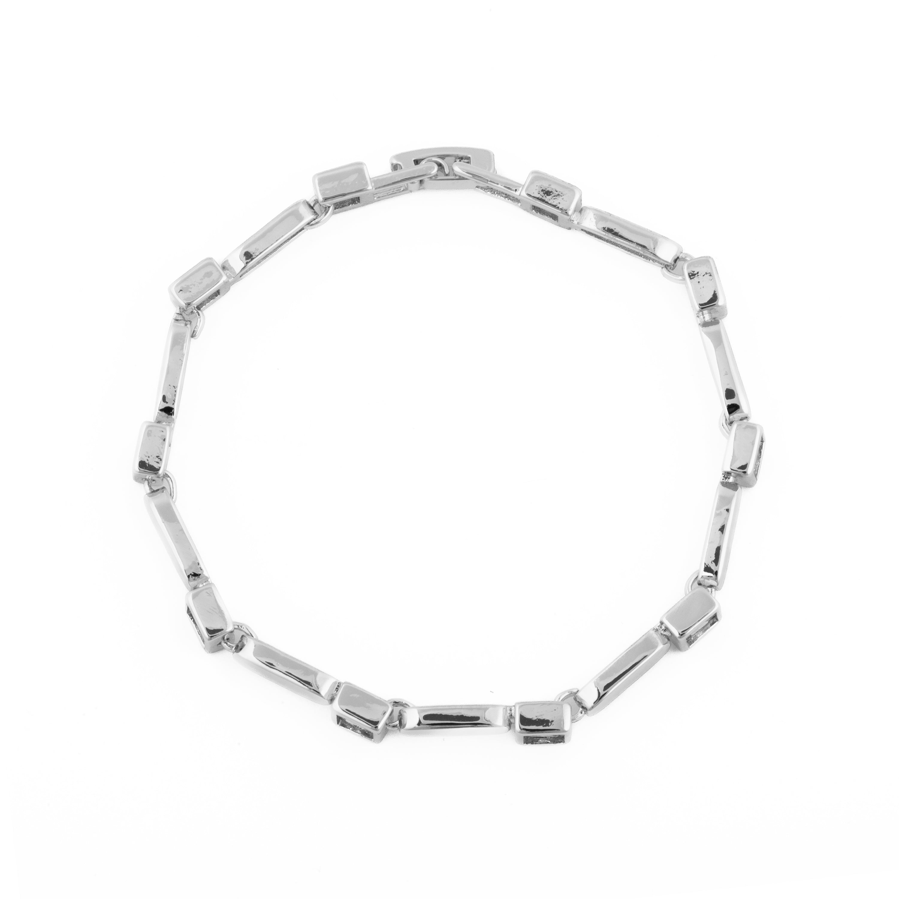Pulsera de Circonita Brillante acabado en rodio - Aslion