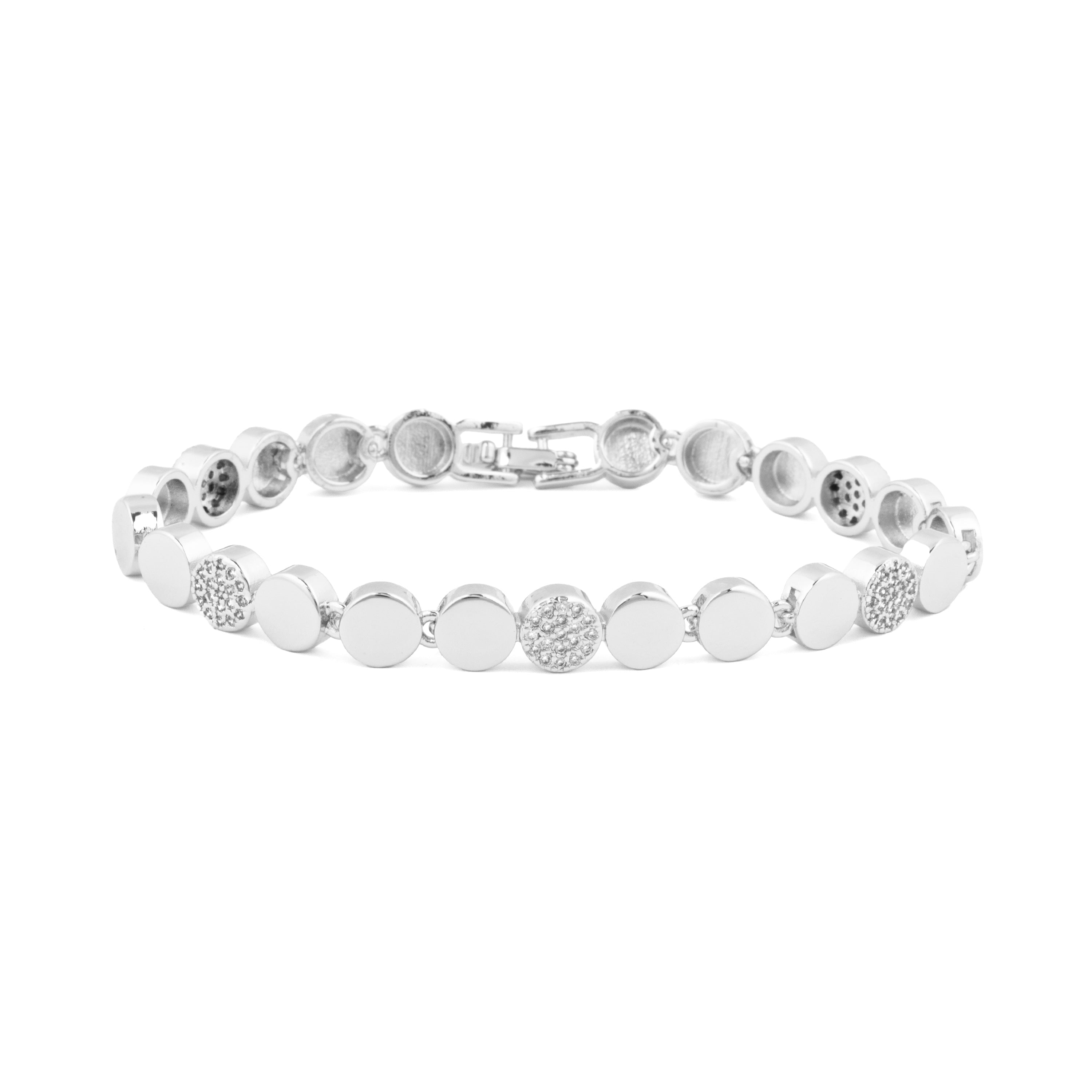 Pulsera de Circonita Brillante acabado en rodio - Sywi