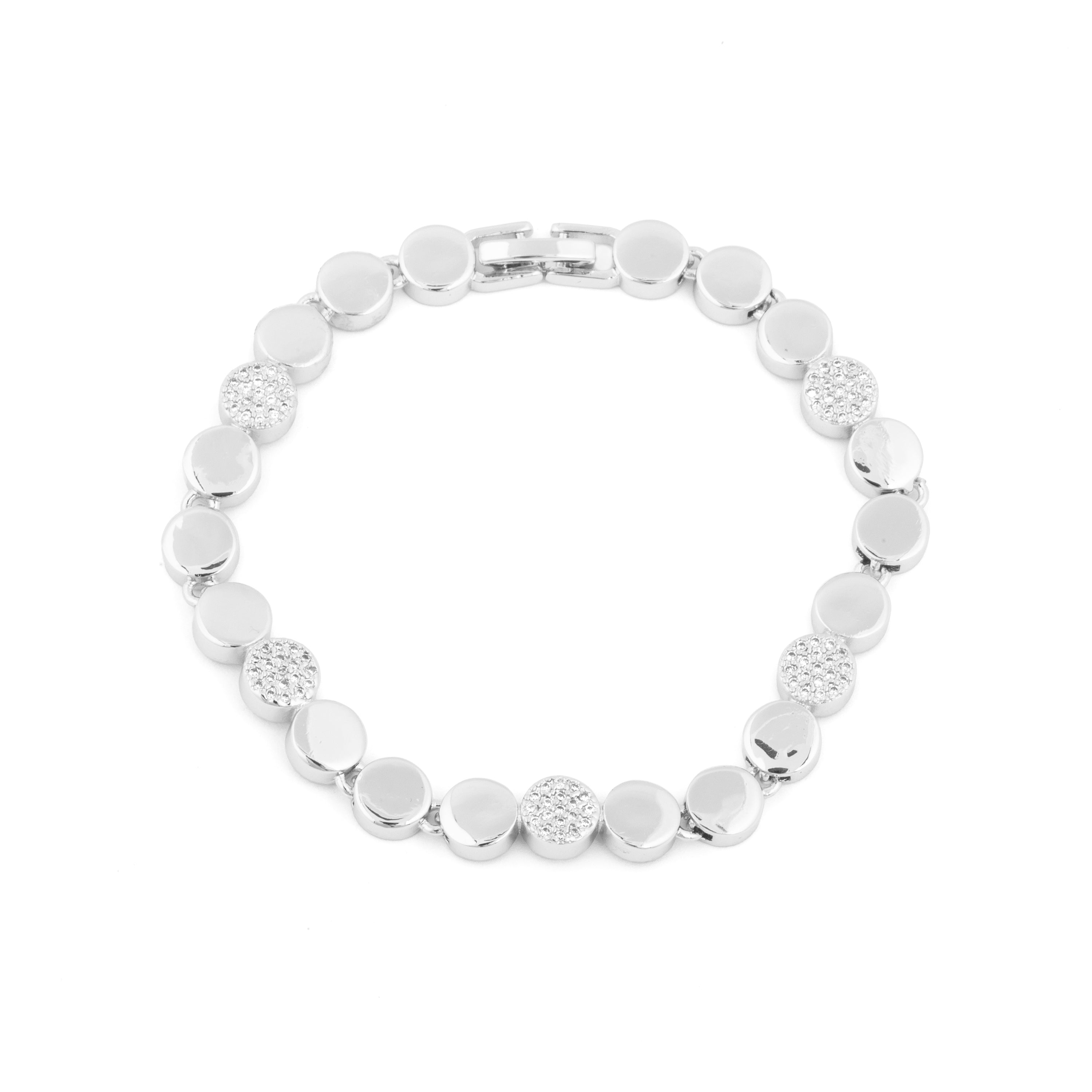 Pulsera de Circonita Brillante acabado en rodio - Sywi
