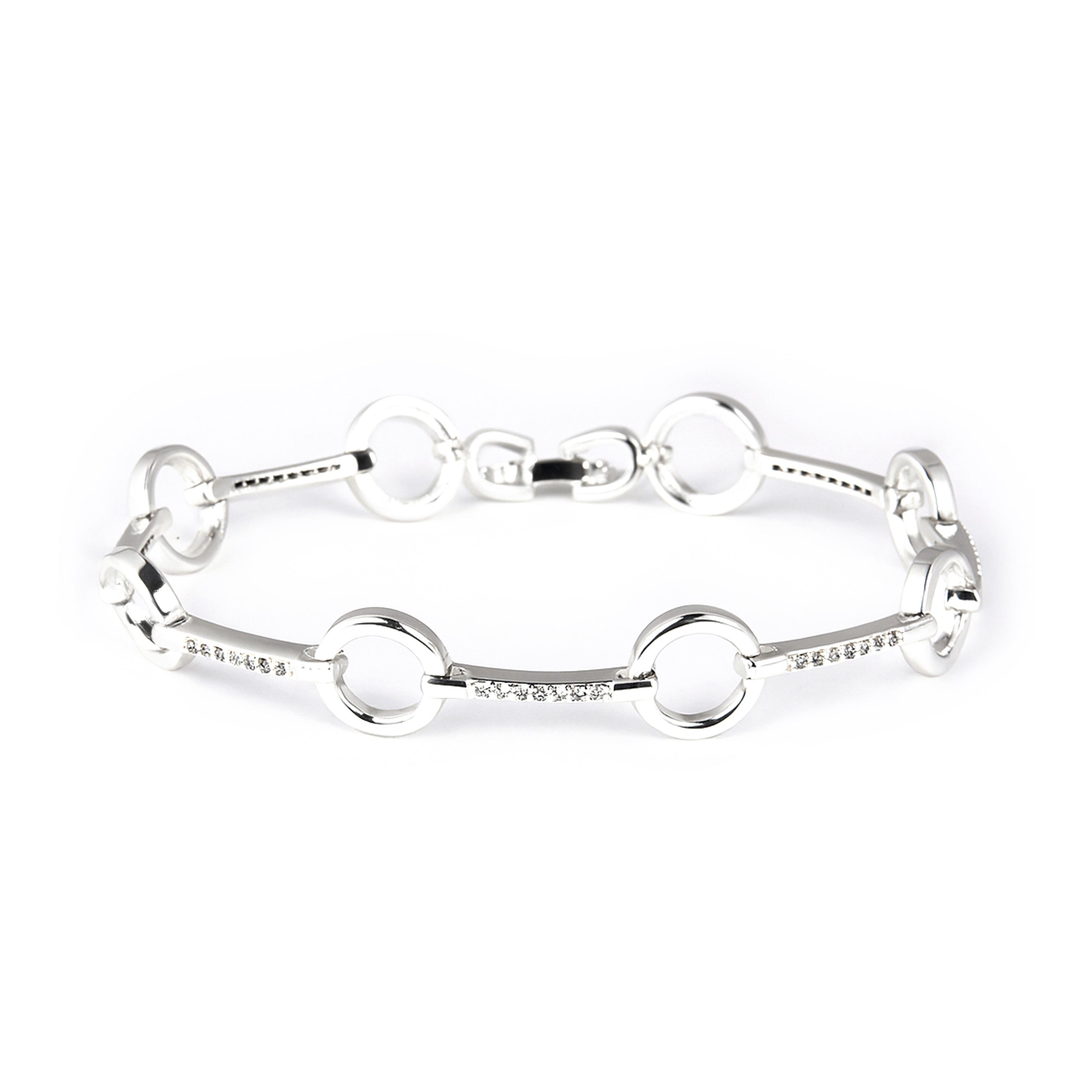 Rhodium-Plated Shimmering Zirconia Bracelet - Dimaran
