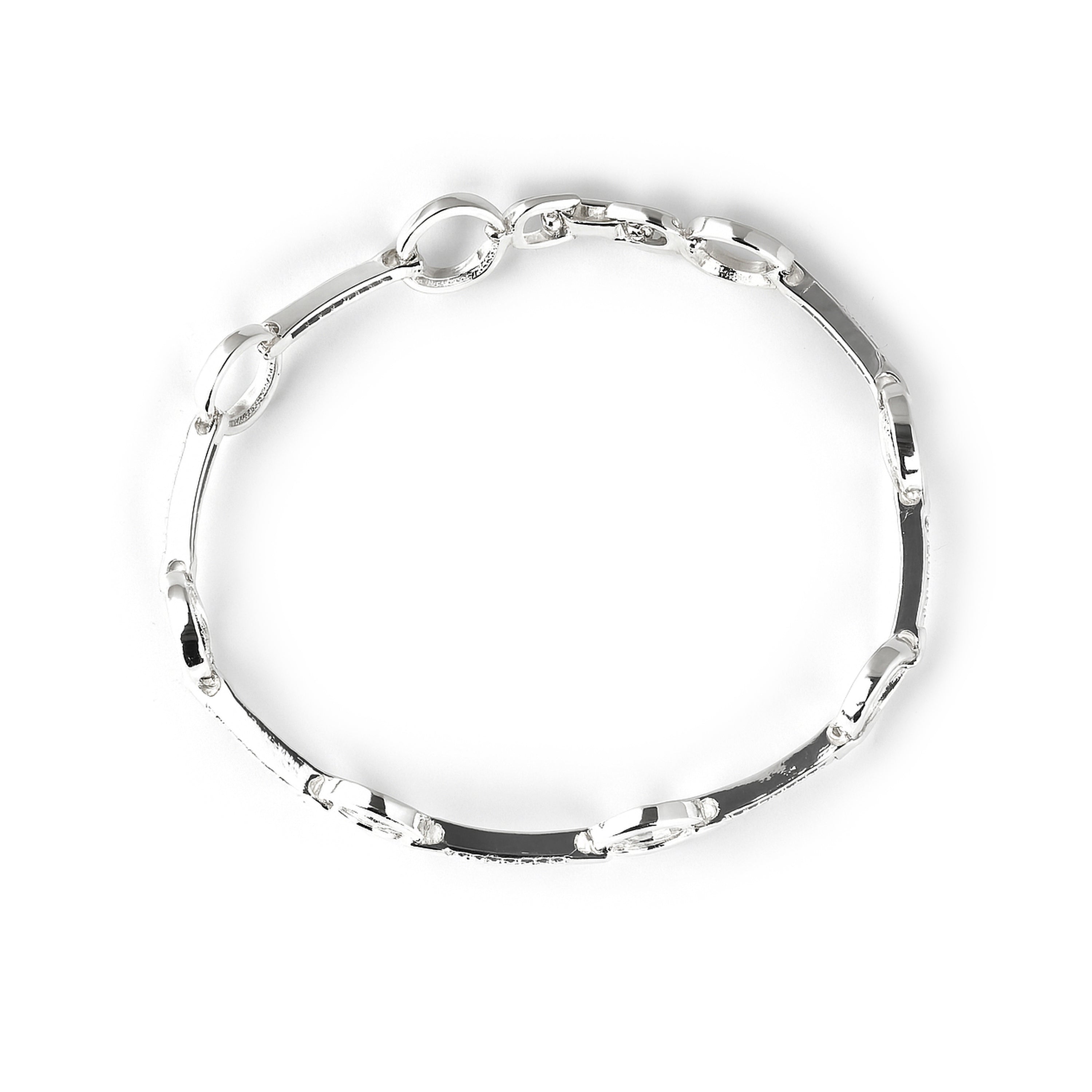 Rhodium-Plated Shimmering Zirconia Bracelet - Dimaran