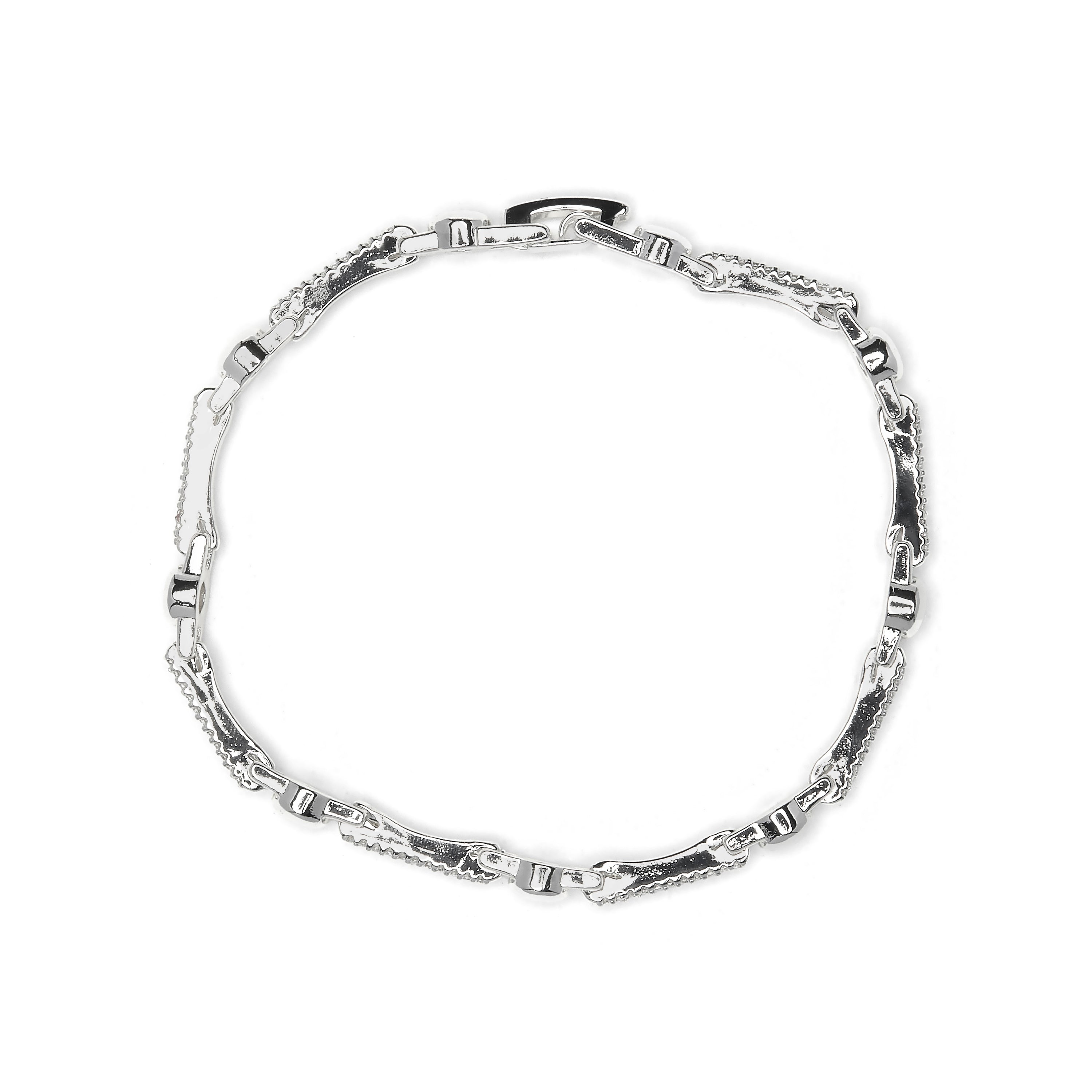 Sparkling Cubic Zirconia Bracelet with Rhodium Plating - Rarix
