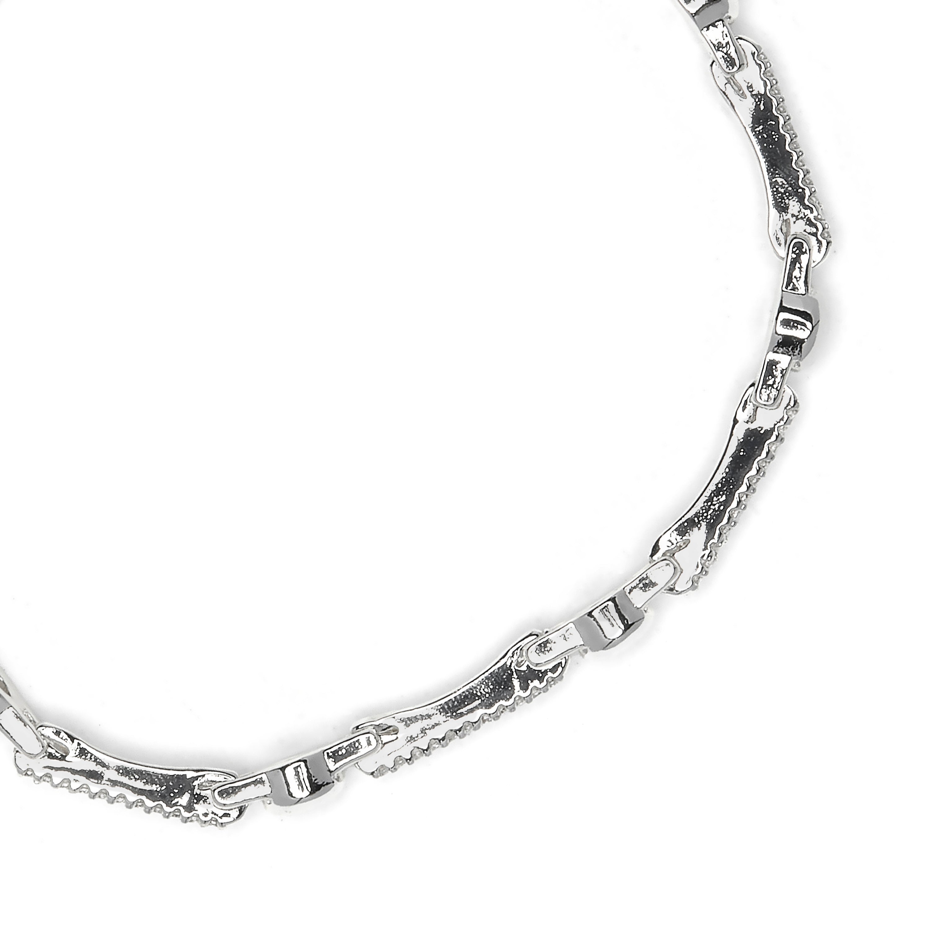 Sparkling Cubic Zirconia Bracelet with Rhodium Plating - Rarix