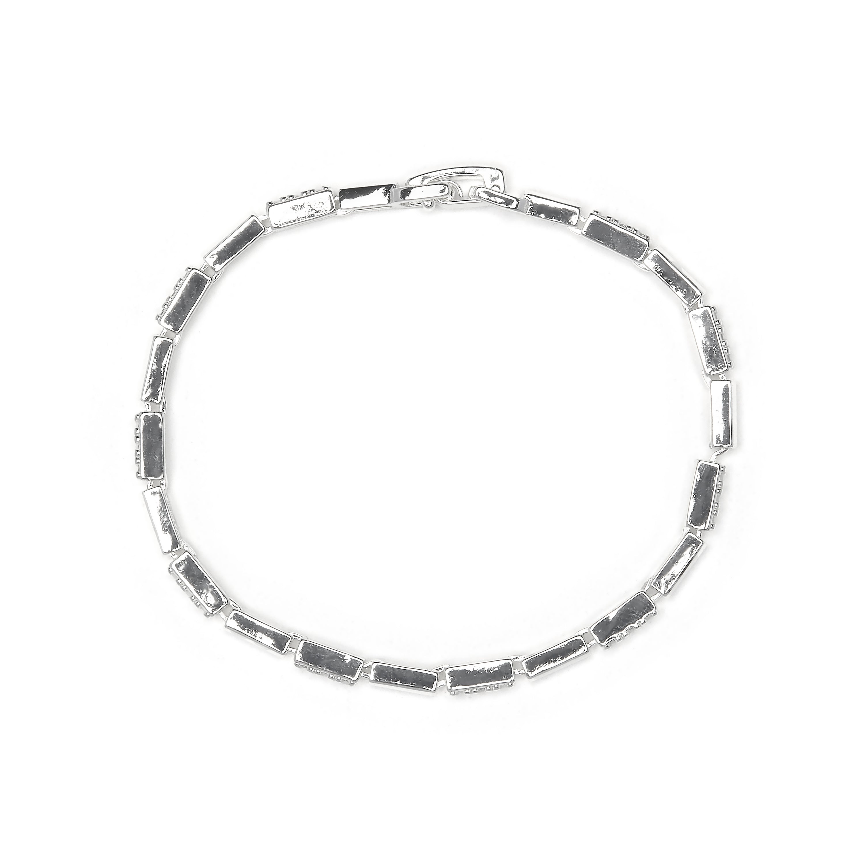 Pulsera de Circonita Brillante acabado en rodio - Tavli