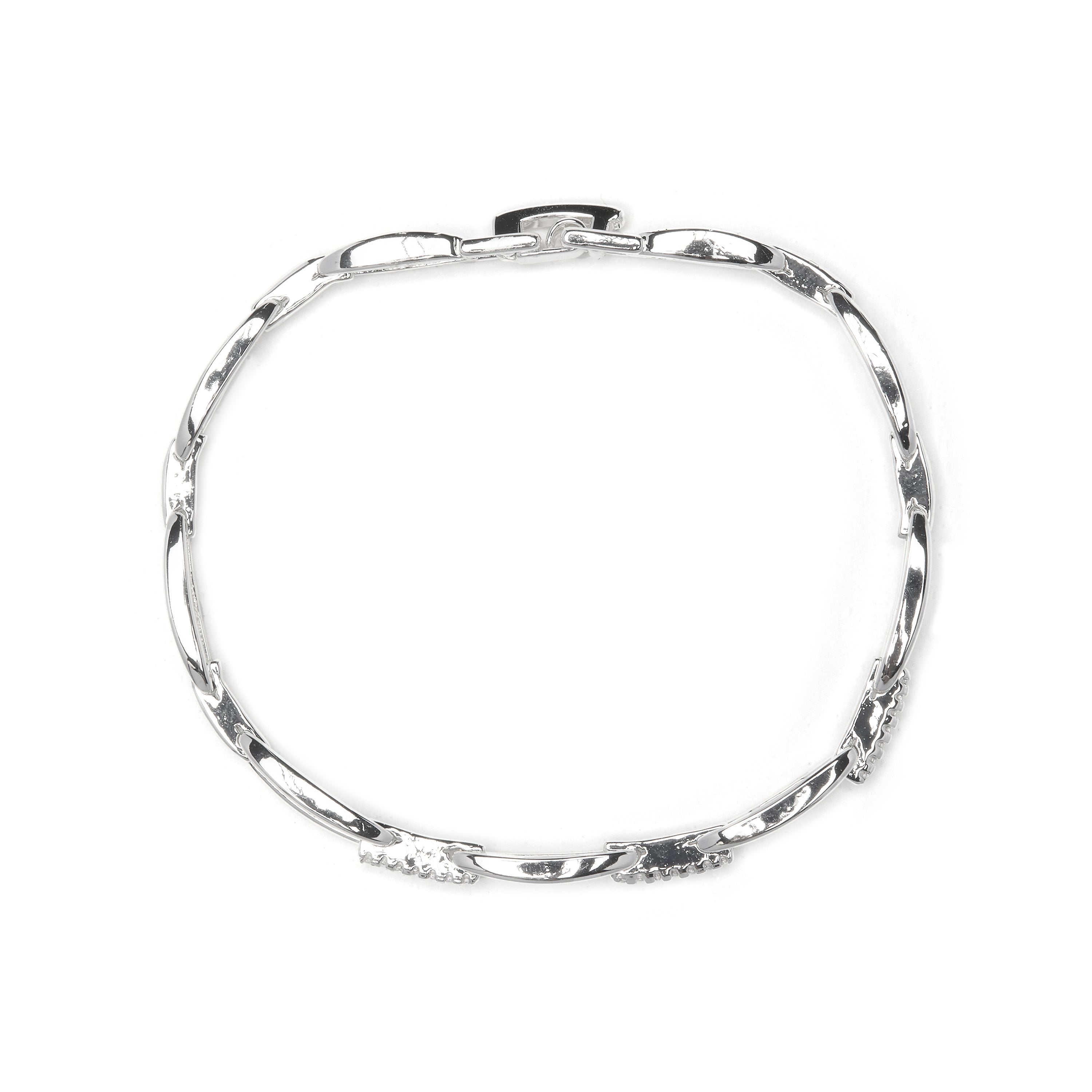 Shiny Zirconia Bracelet with rhodium plating - Thylo