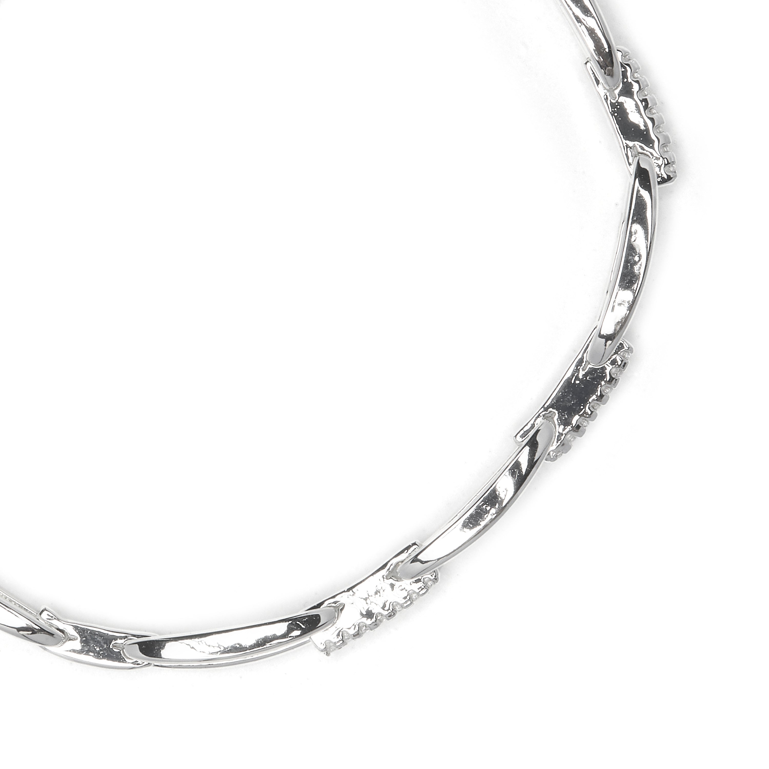 Shiny Zirconia Bracelet with rhodium plating - Thylo