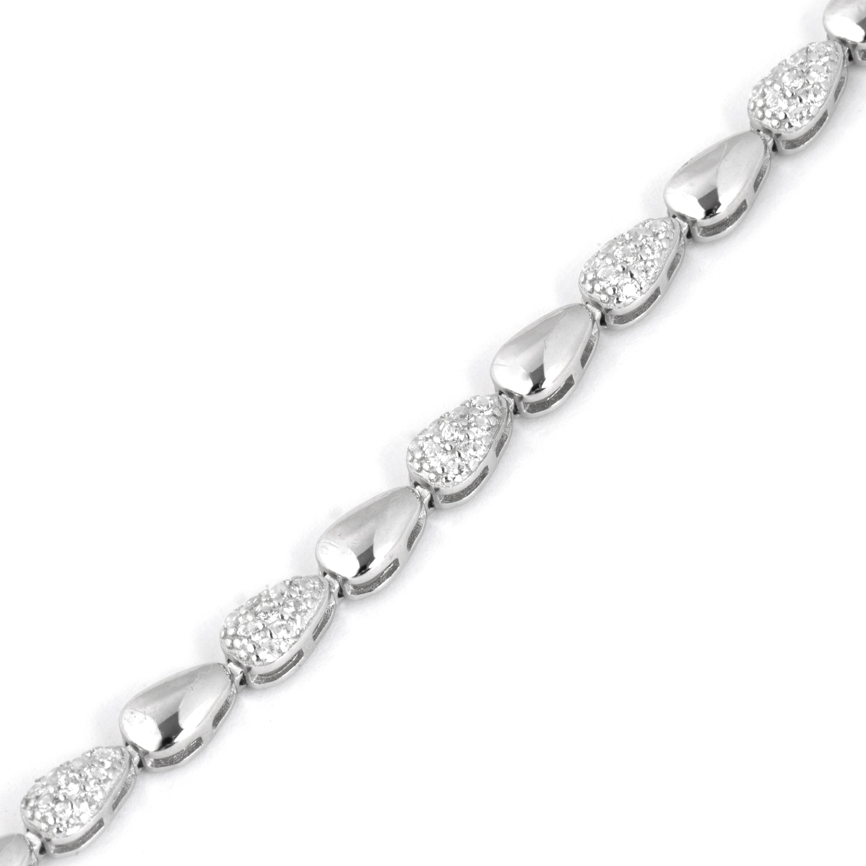 Shiny Zirconia bracelet with rhodium plating - Tanal