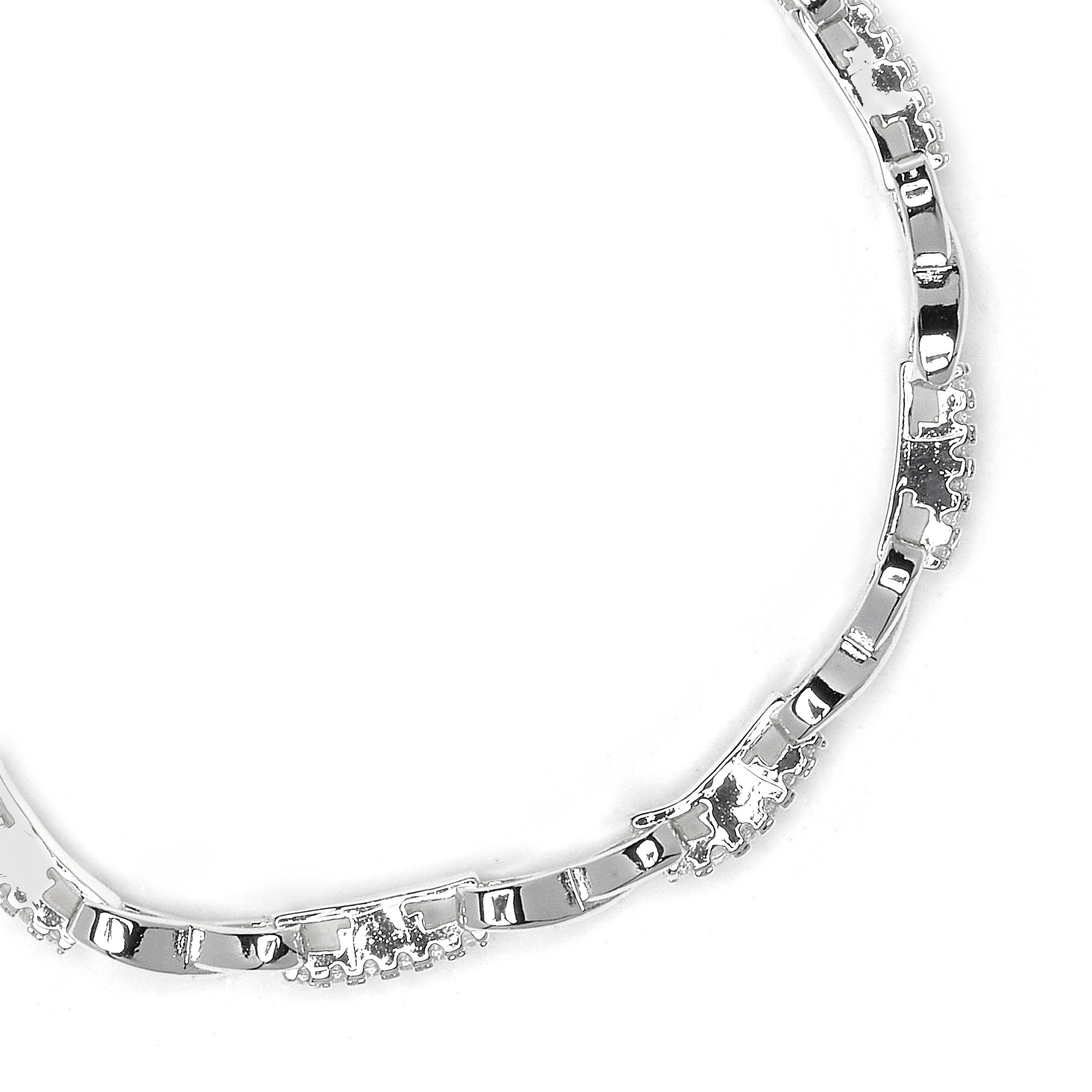 Rhodium-Plated Shimmering Zirconia Bracelet - Raak