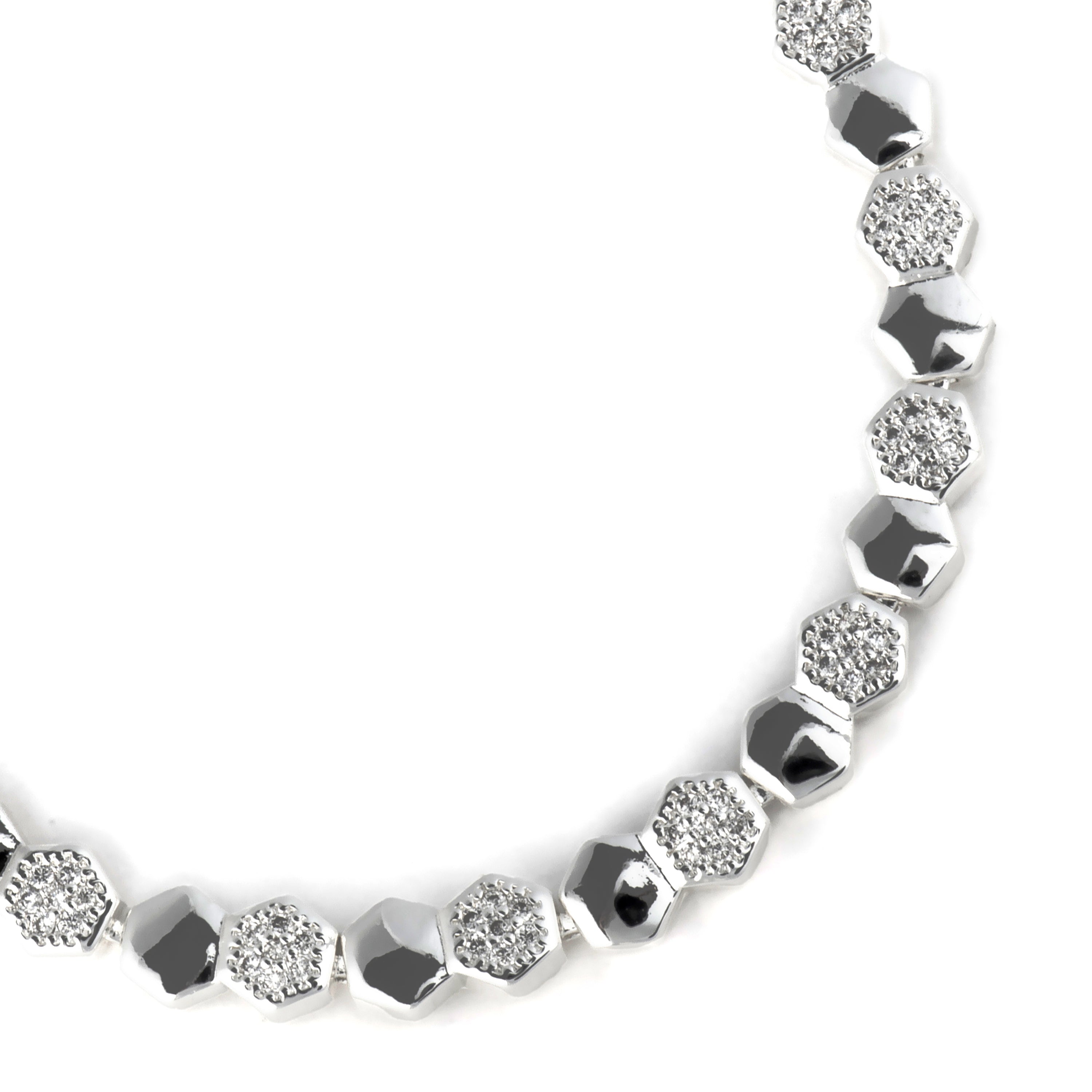 Rhodium-plated Brilliant Zirconia Bracelet - Lyth