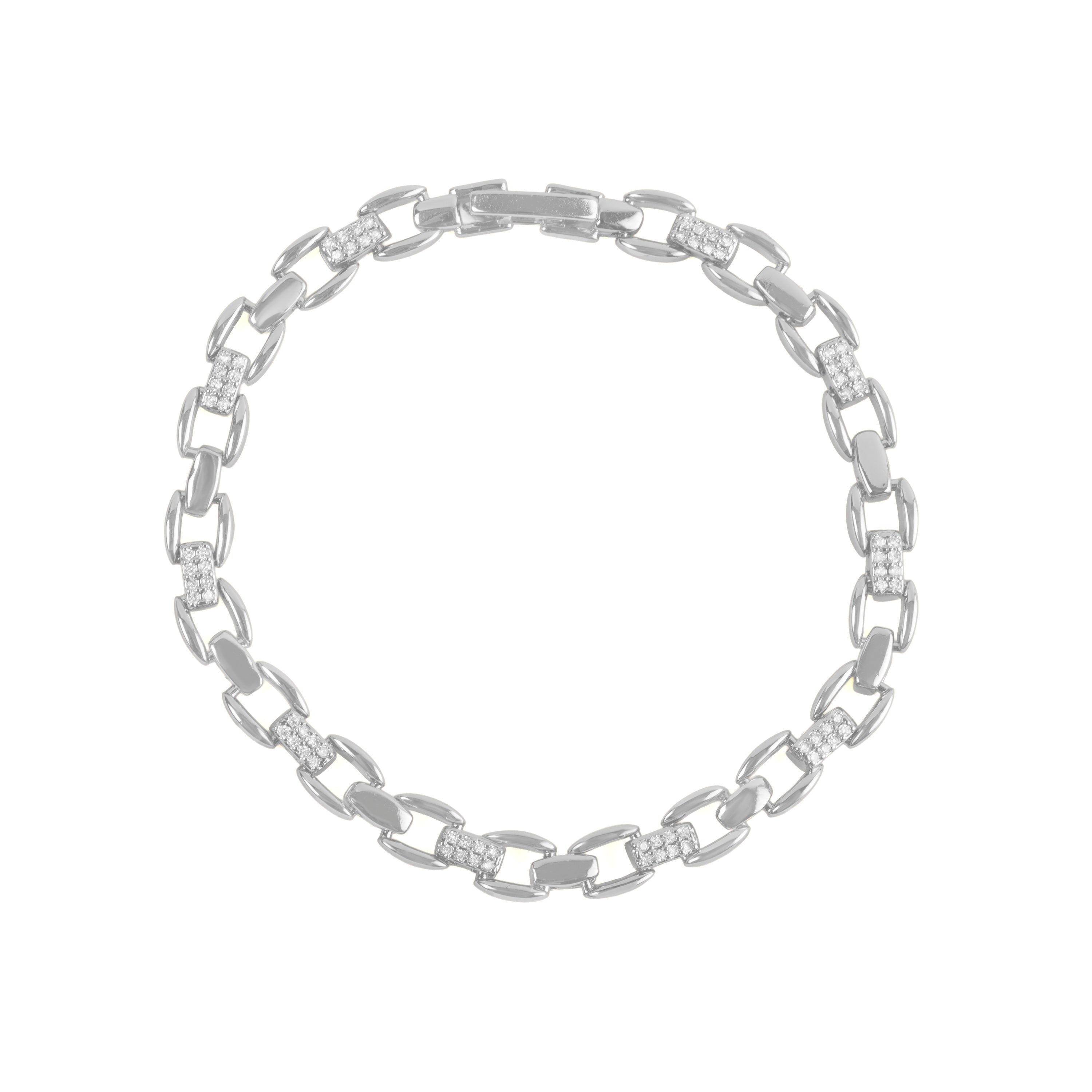 Rhodium Plated Sparkling Zirconia Bracelet - Yaris