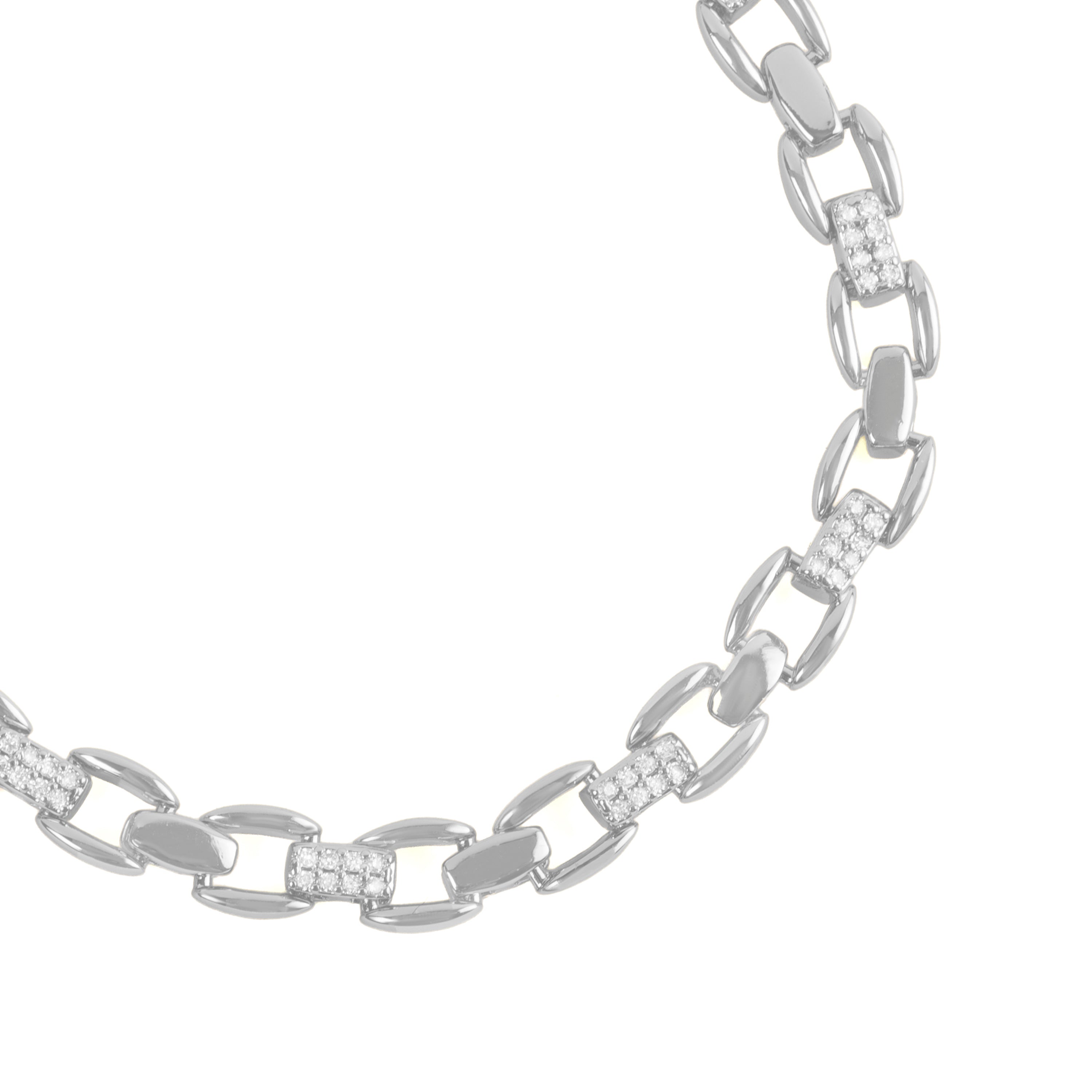 Rhodium Plated Sparkling Zirconia Bracelet - Yaris