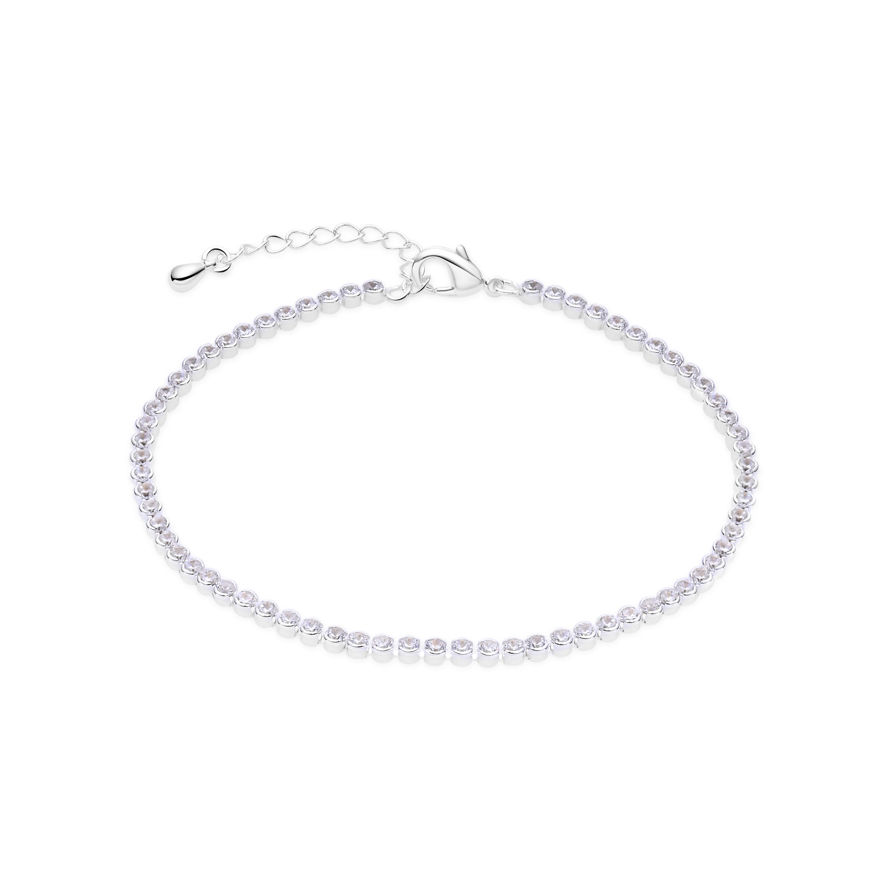 Rhodium-plated Brilliant Zirconia Bracelet - Ekano