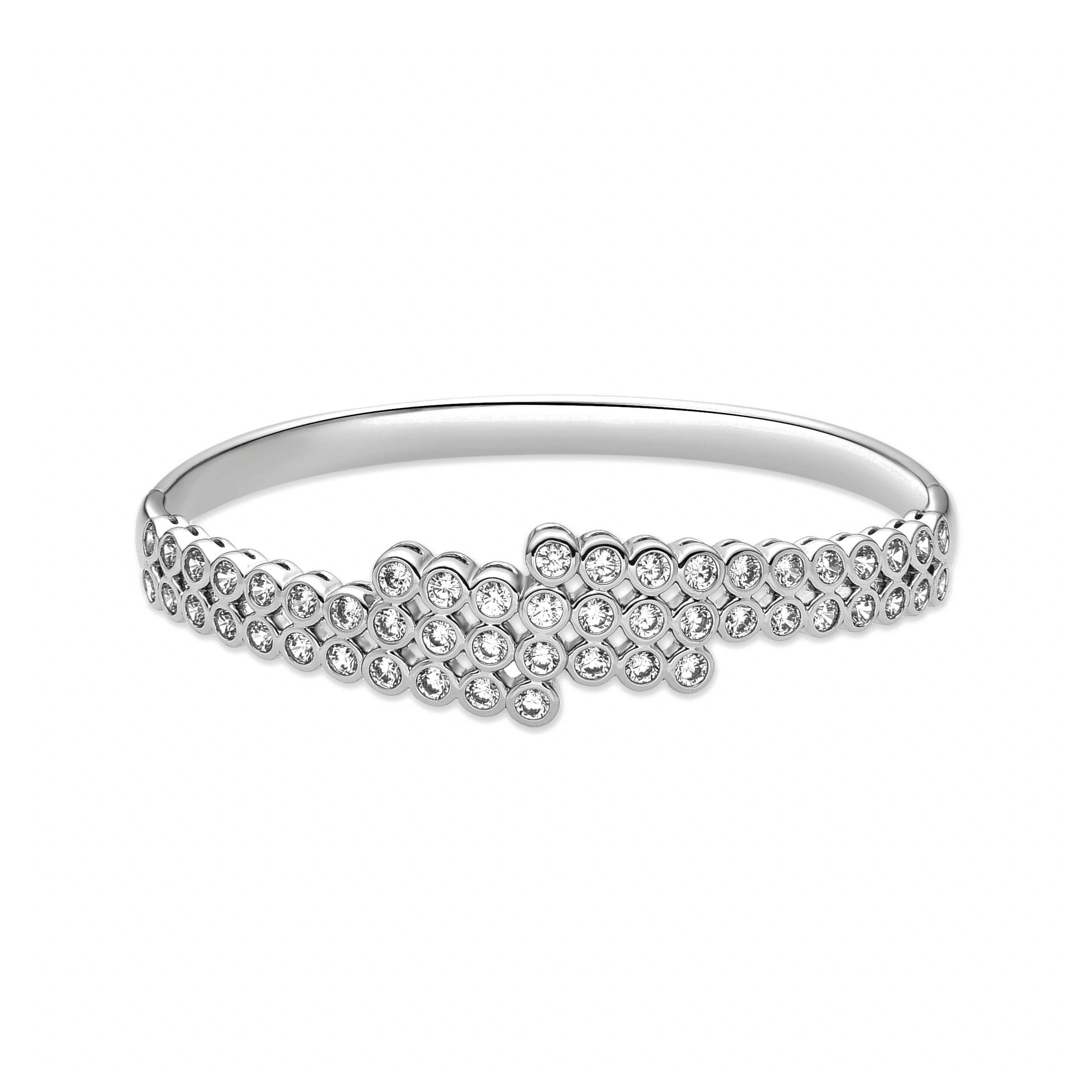Shaxba Bracelet with Shiny Zirconia in Silver Finish