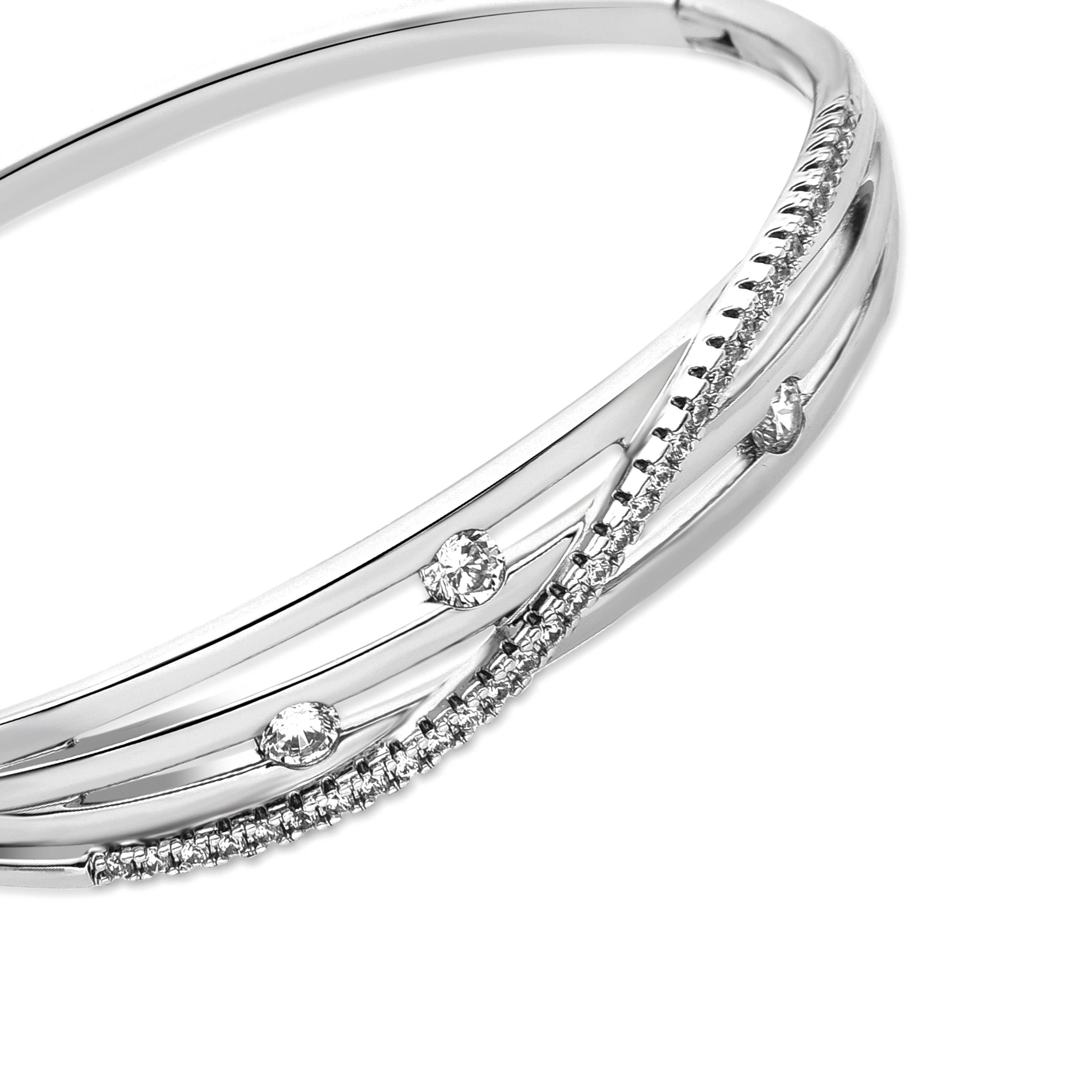 Bracelet with shiny zirconia in silver finish - Rienme