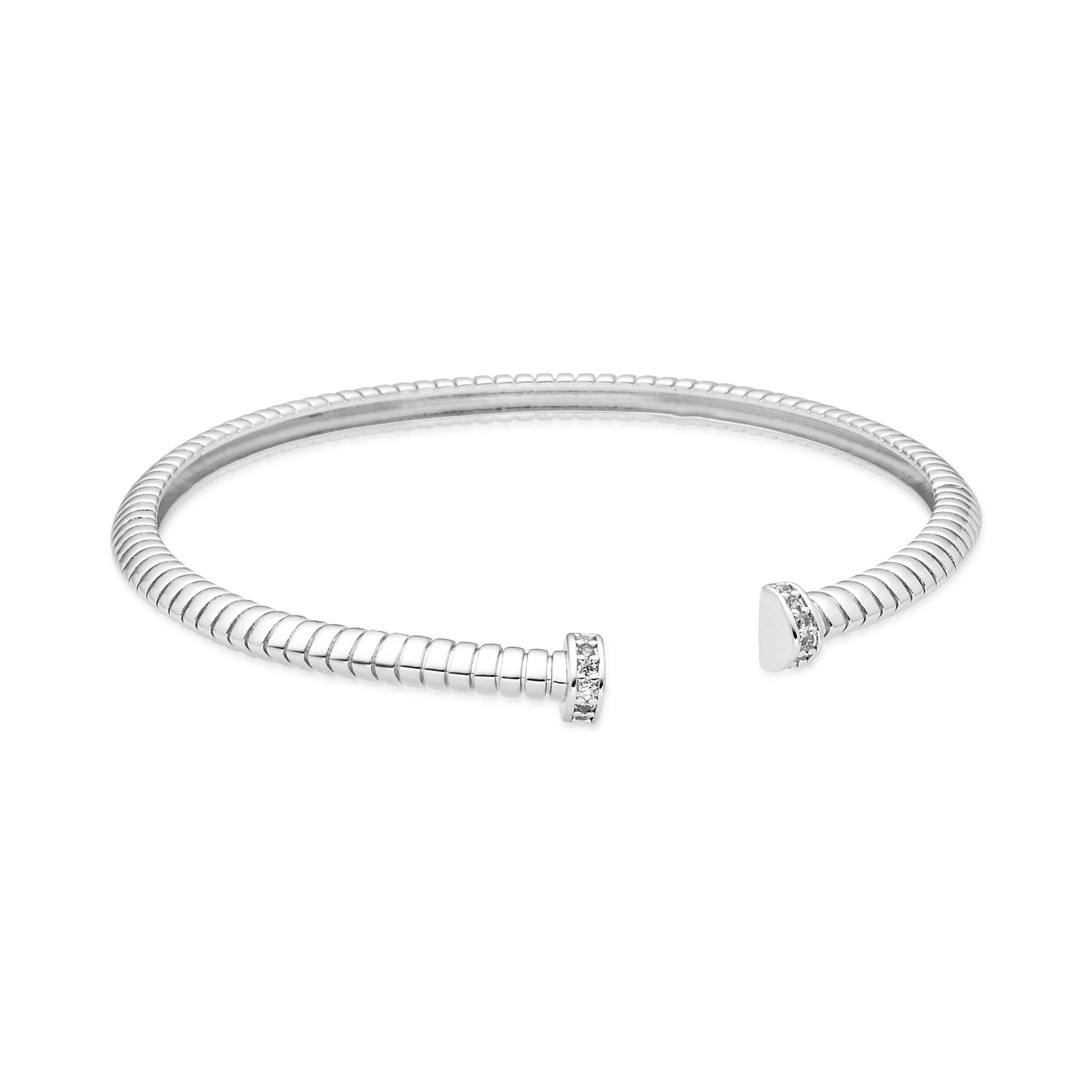 Rhodium-Plated Shimmering Zircon Bracelet - Aih