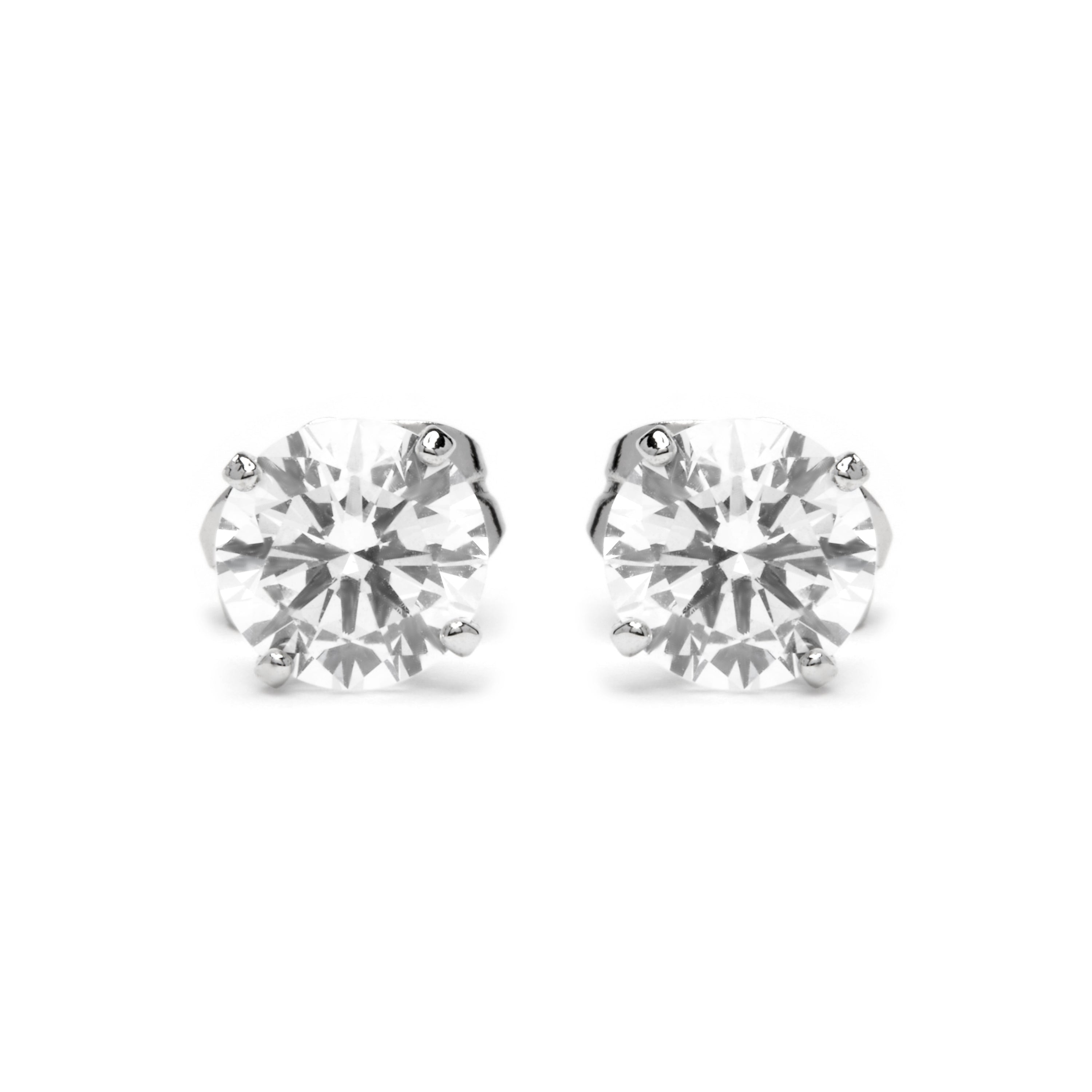 Earrings with brilliant zirconia, silver finish - Verak