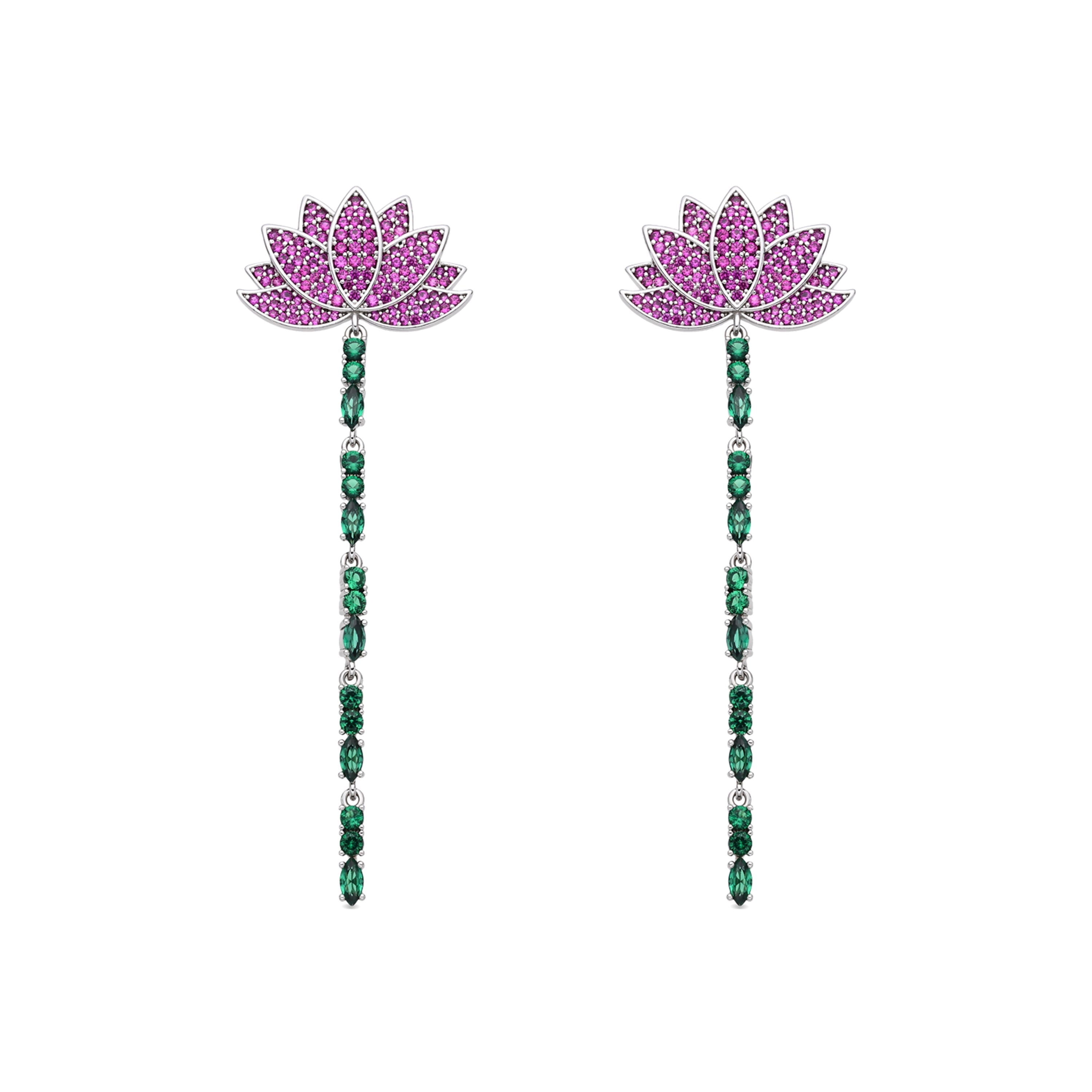 Pendientes de Circonita Multicolor acabado en Rodio - Likme
