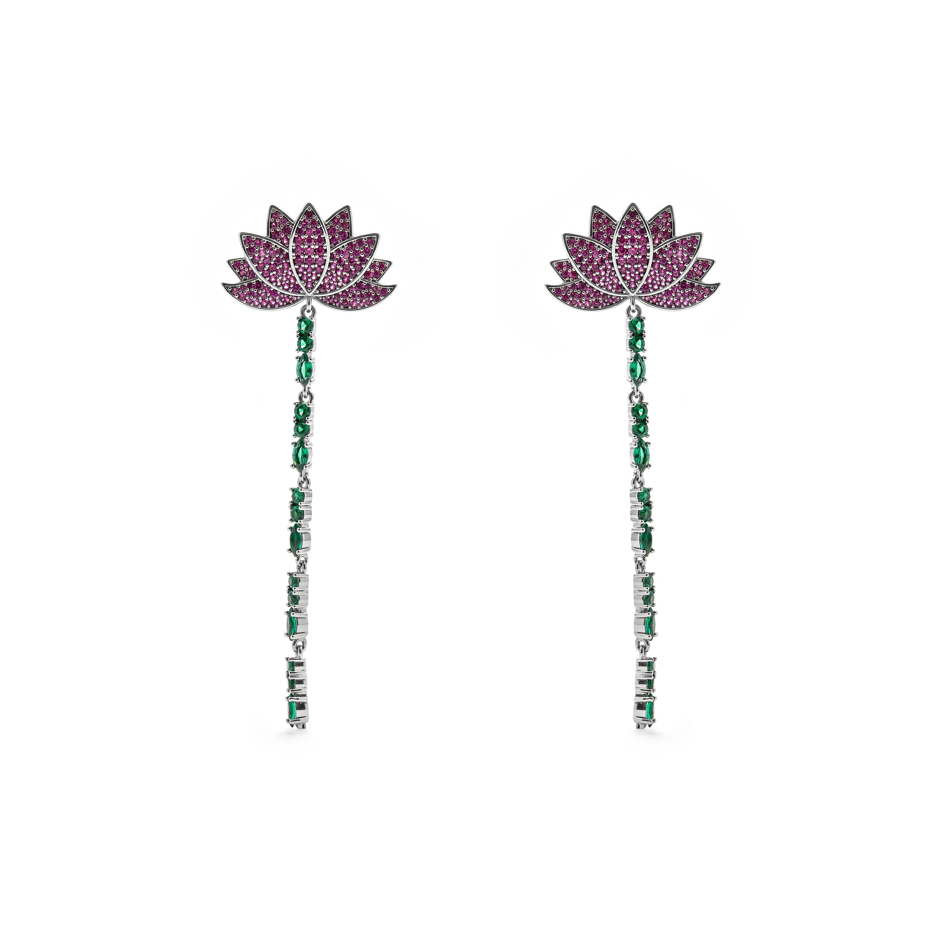 Pendientes de Circonita Multicolor acabado en Rodio - Likme