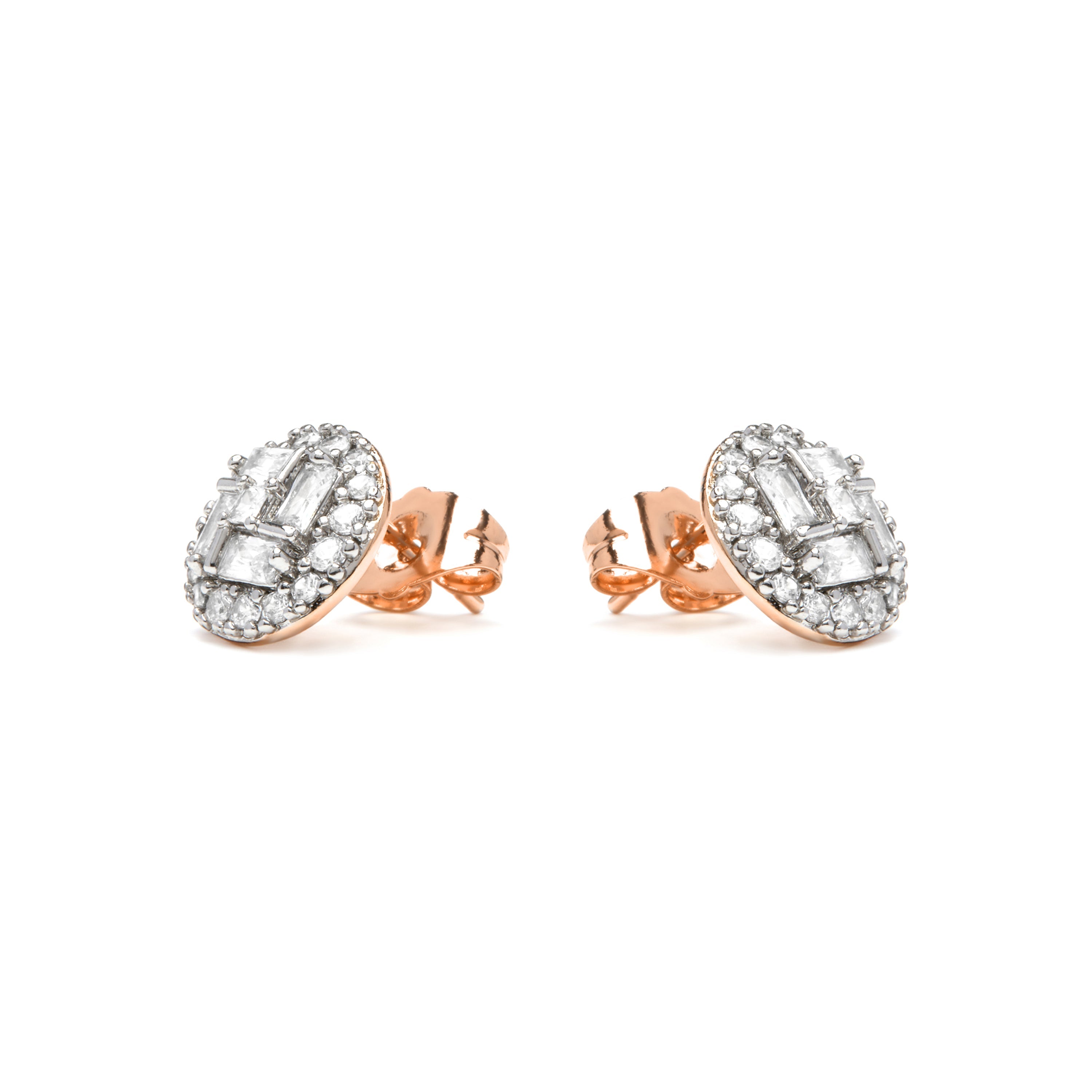 Silver-finished earrings with brilliant zirconia - Tencara