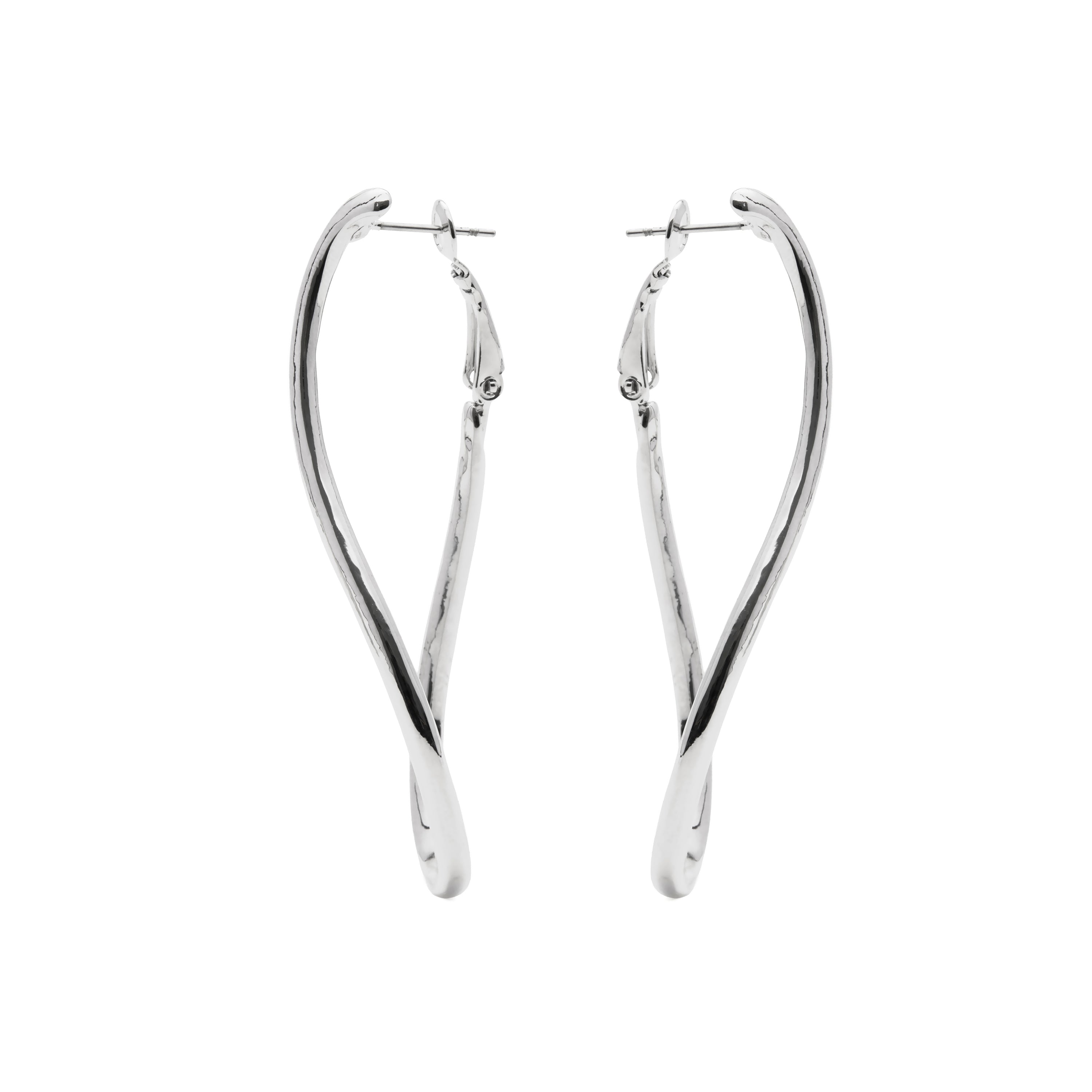 Rhodium-plated earrings - Lankal