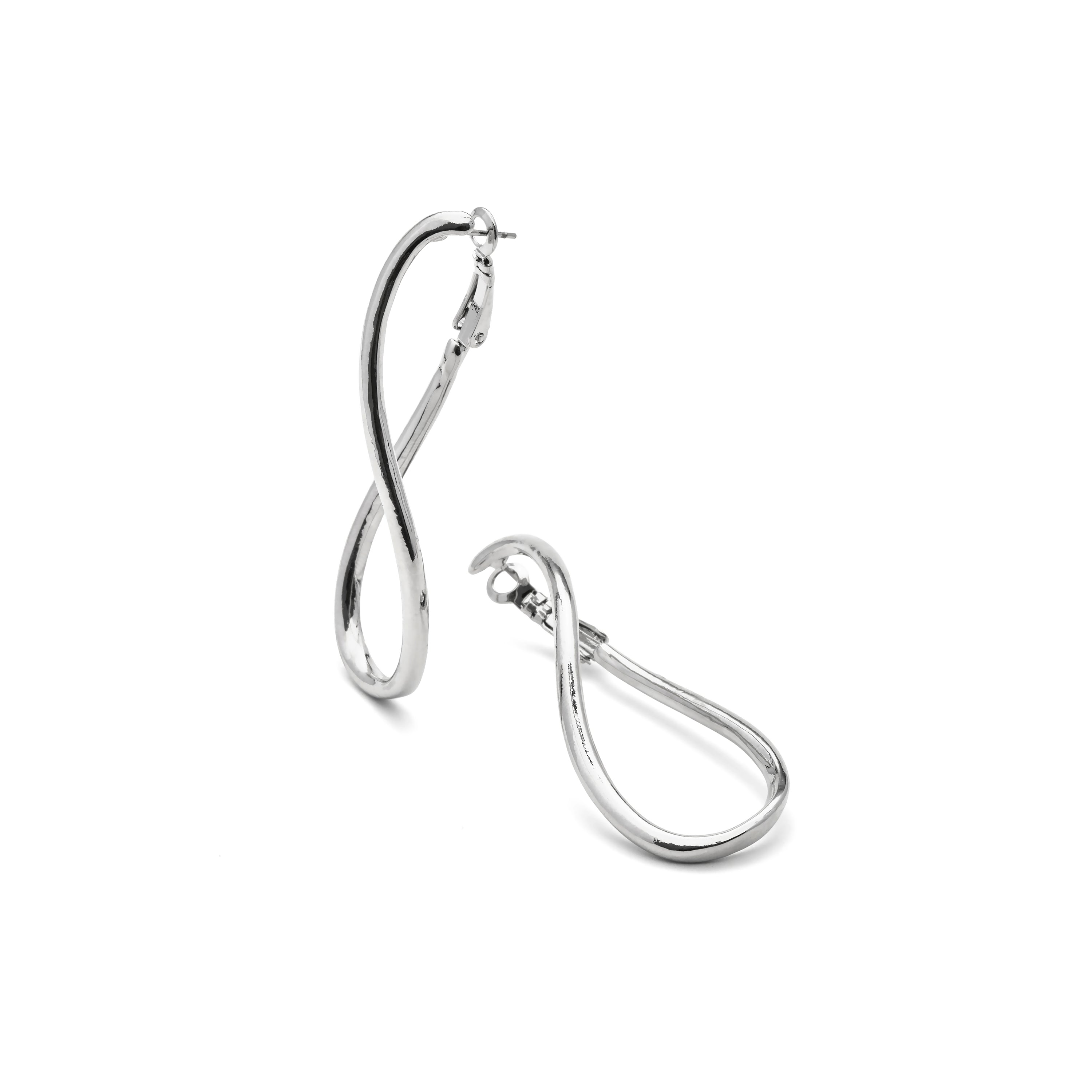 Rhodium-plated earrings - Lankal