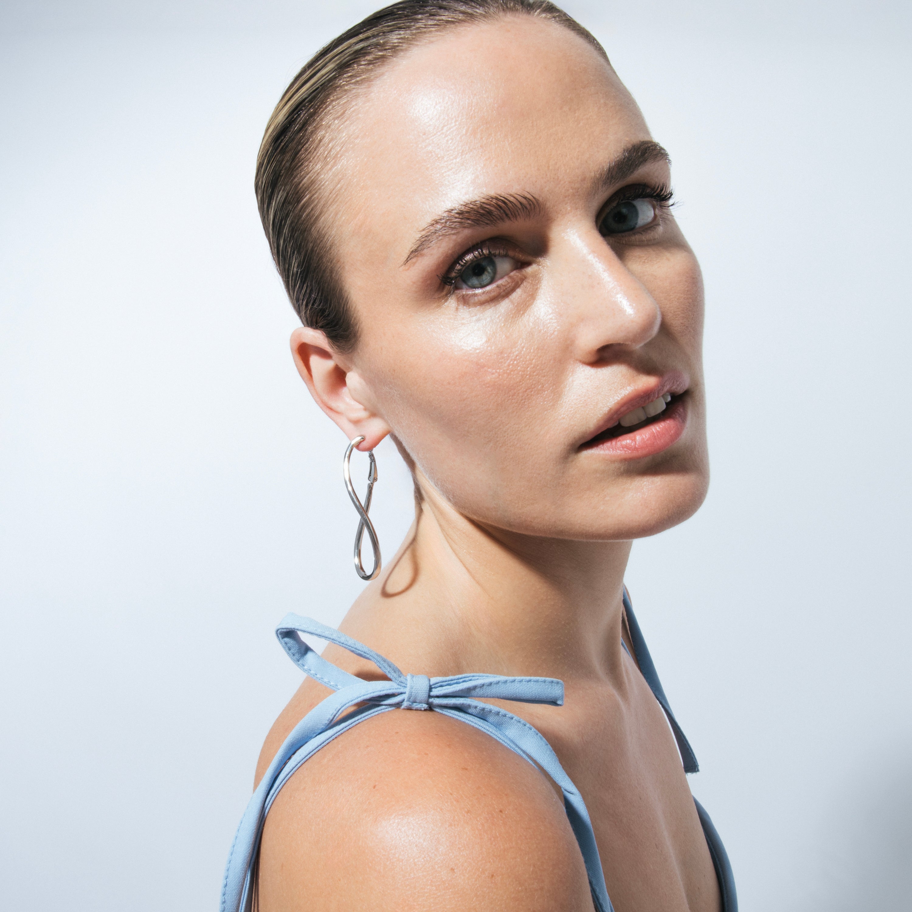 Rhodium-plated earrings - Lankal