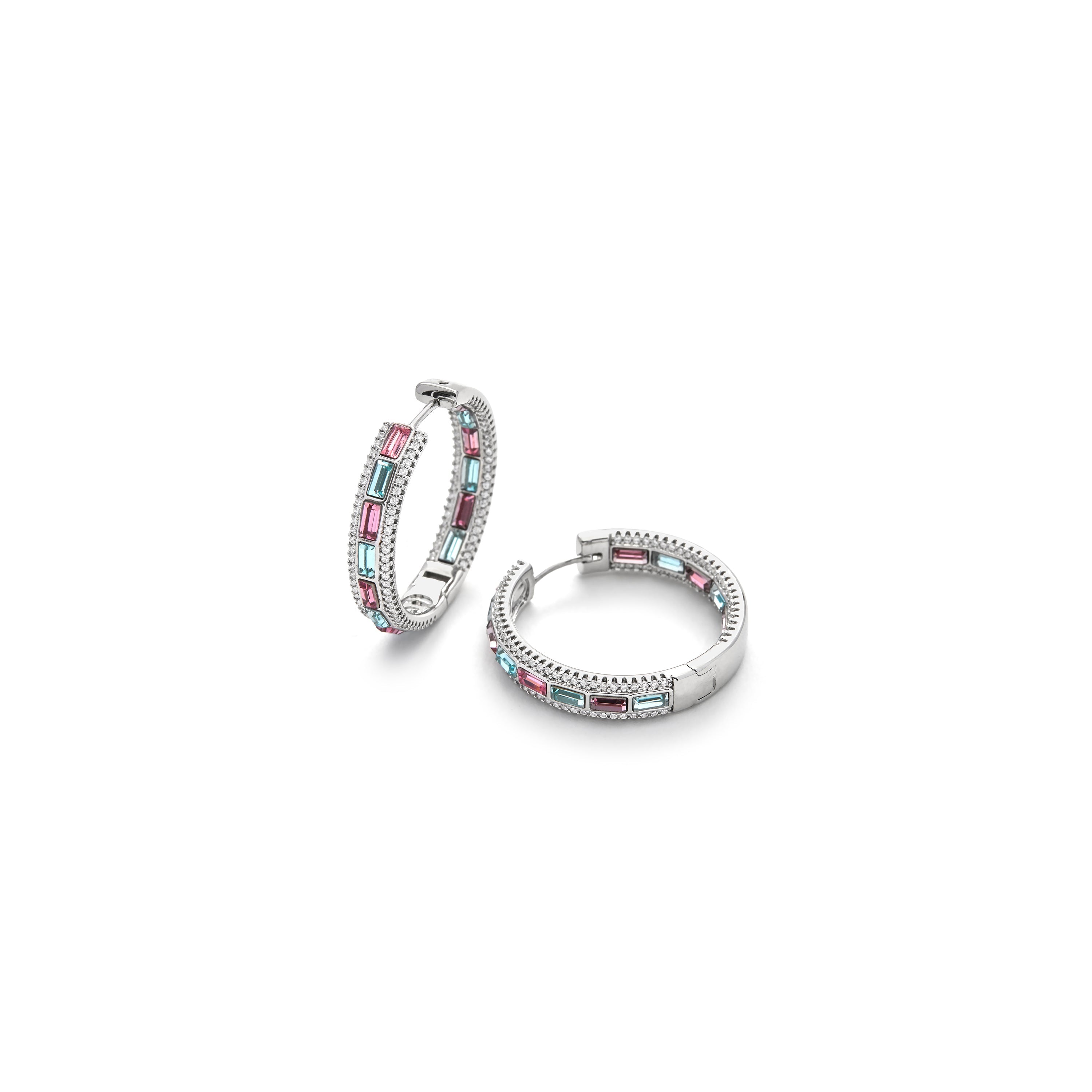 Pendientes de Circonita Multicolor acabado en Rodio - Niue
