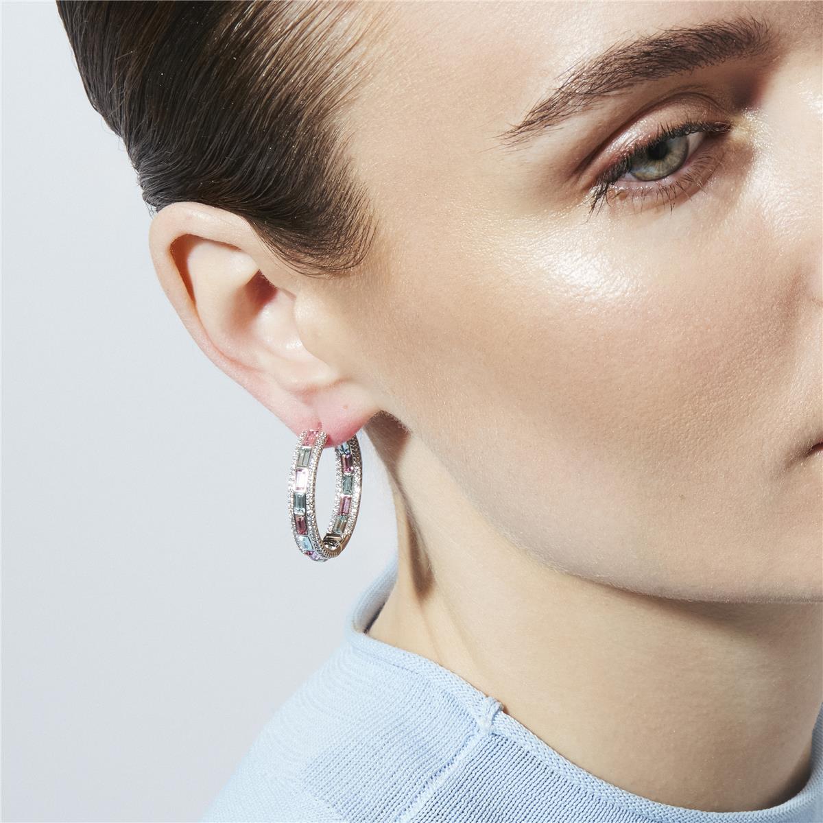 Pendientes de Circonita Multicolor acabado en Rodio - Niue