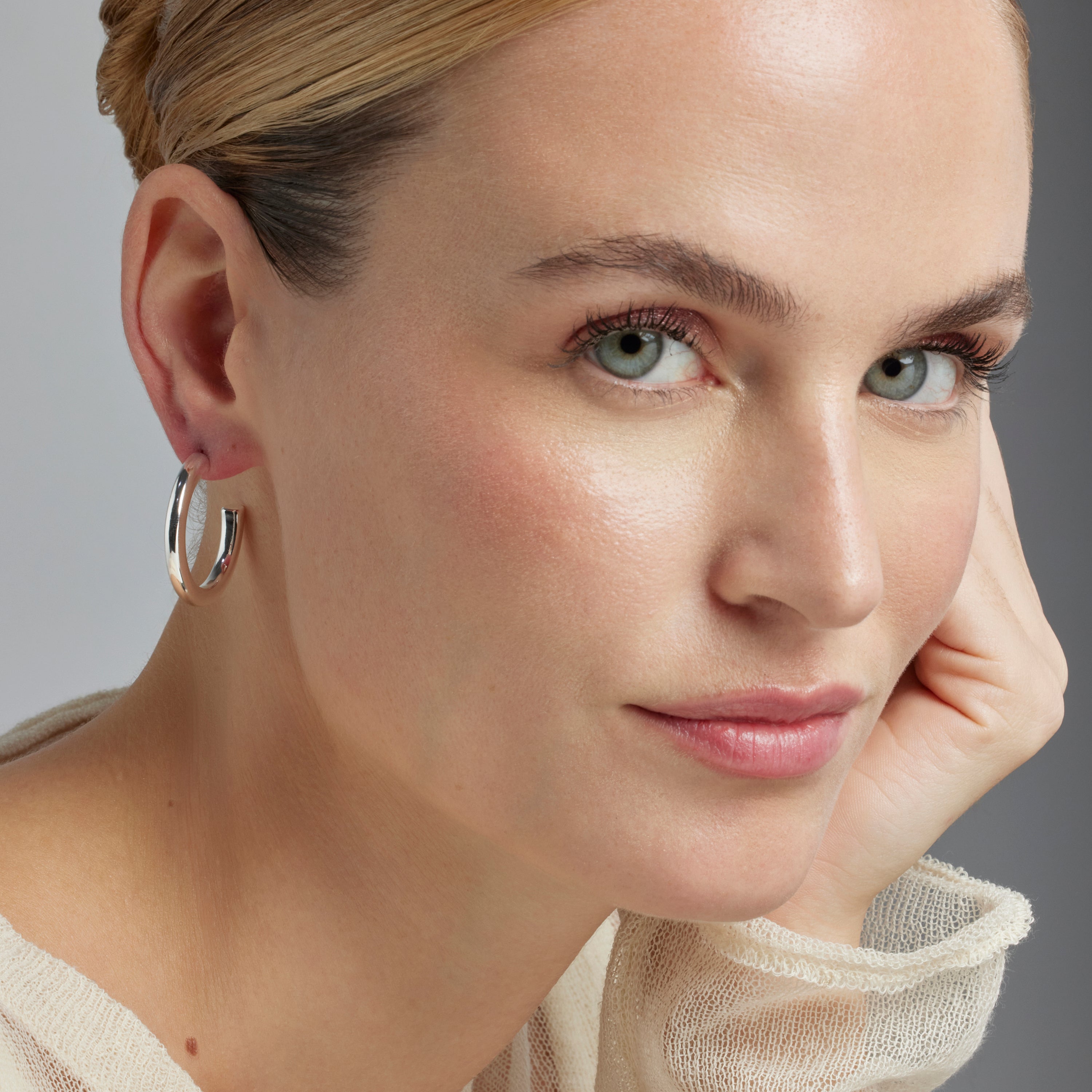 Rhodium-plated earrings - Maret