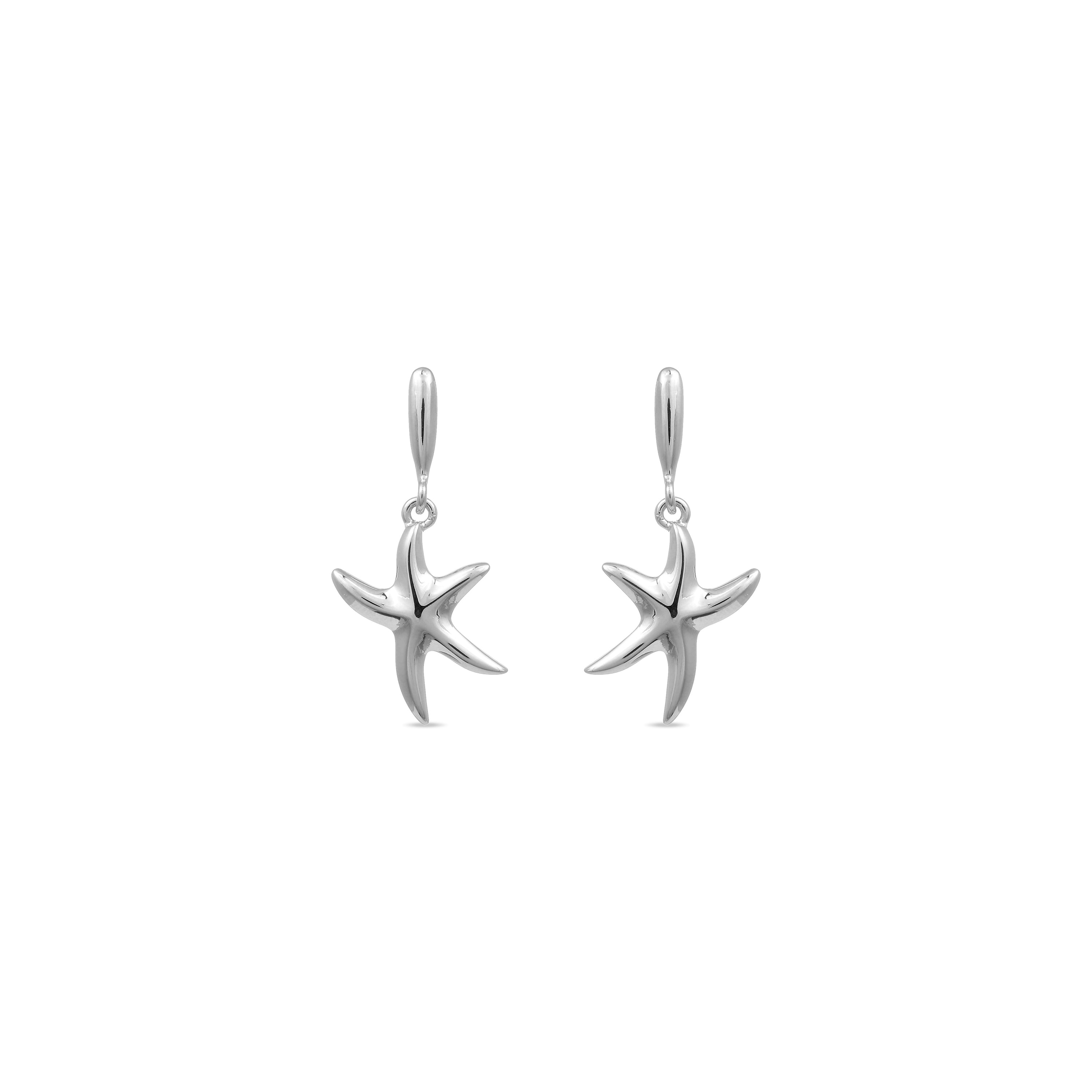 Rhodium-plated earrings - Snes