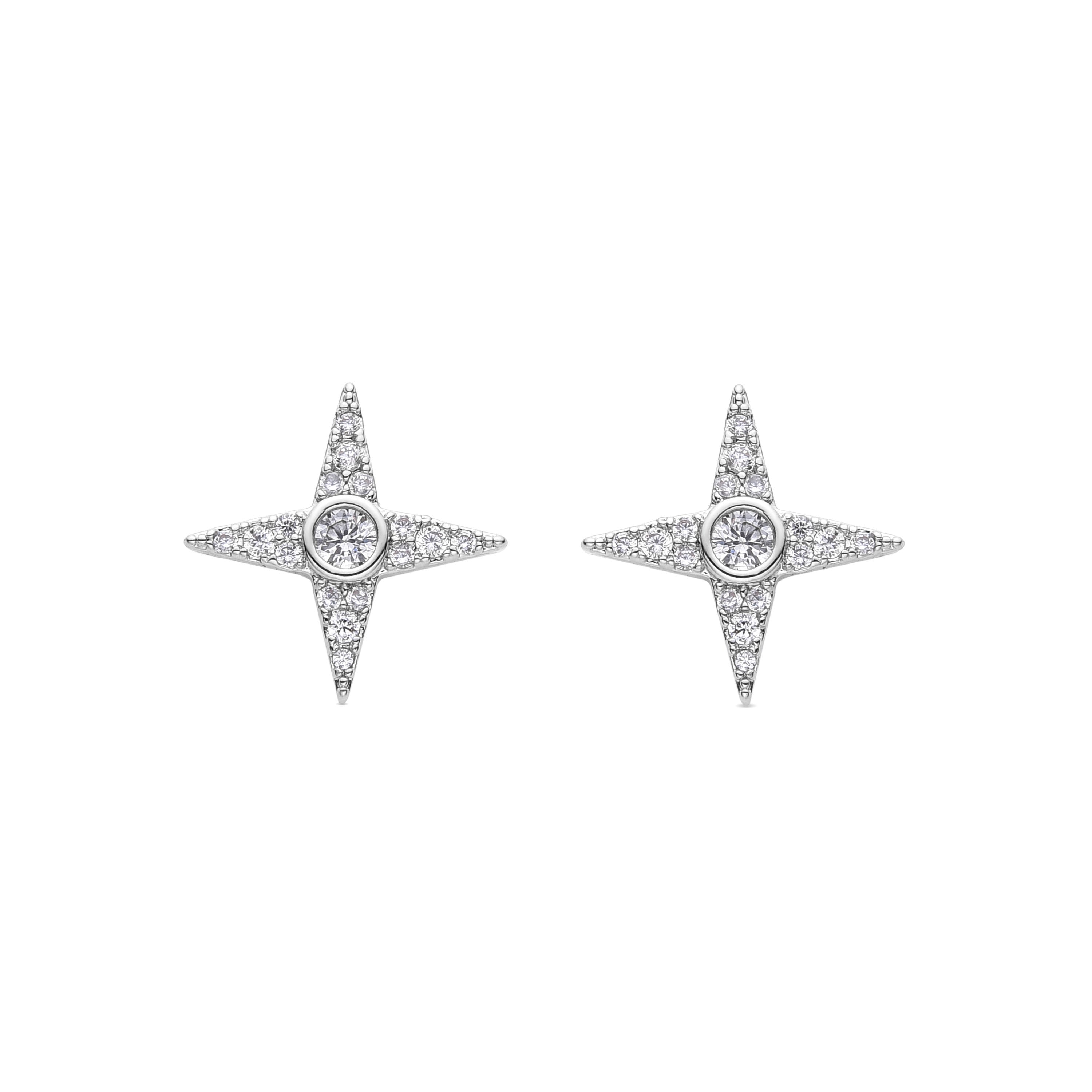 Rhodium-plated earrings - Ylu