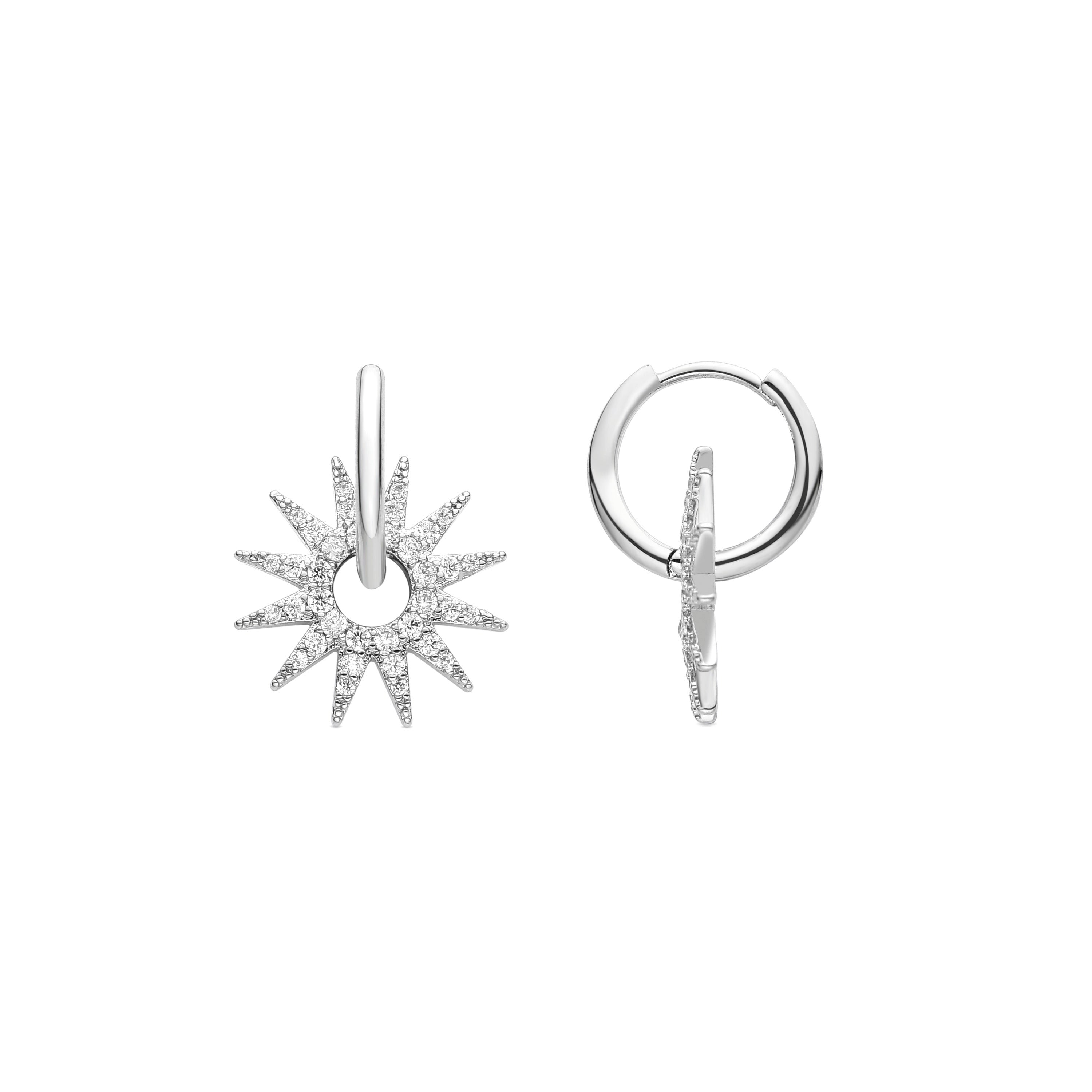 Rhodium-plated earrings - Alor