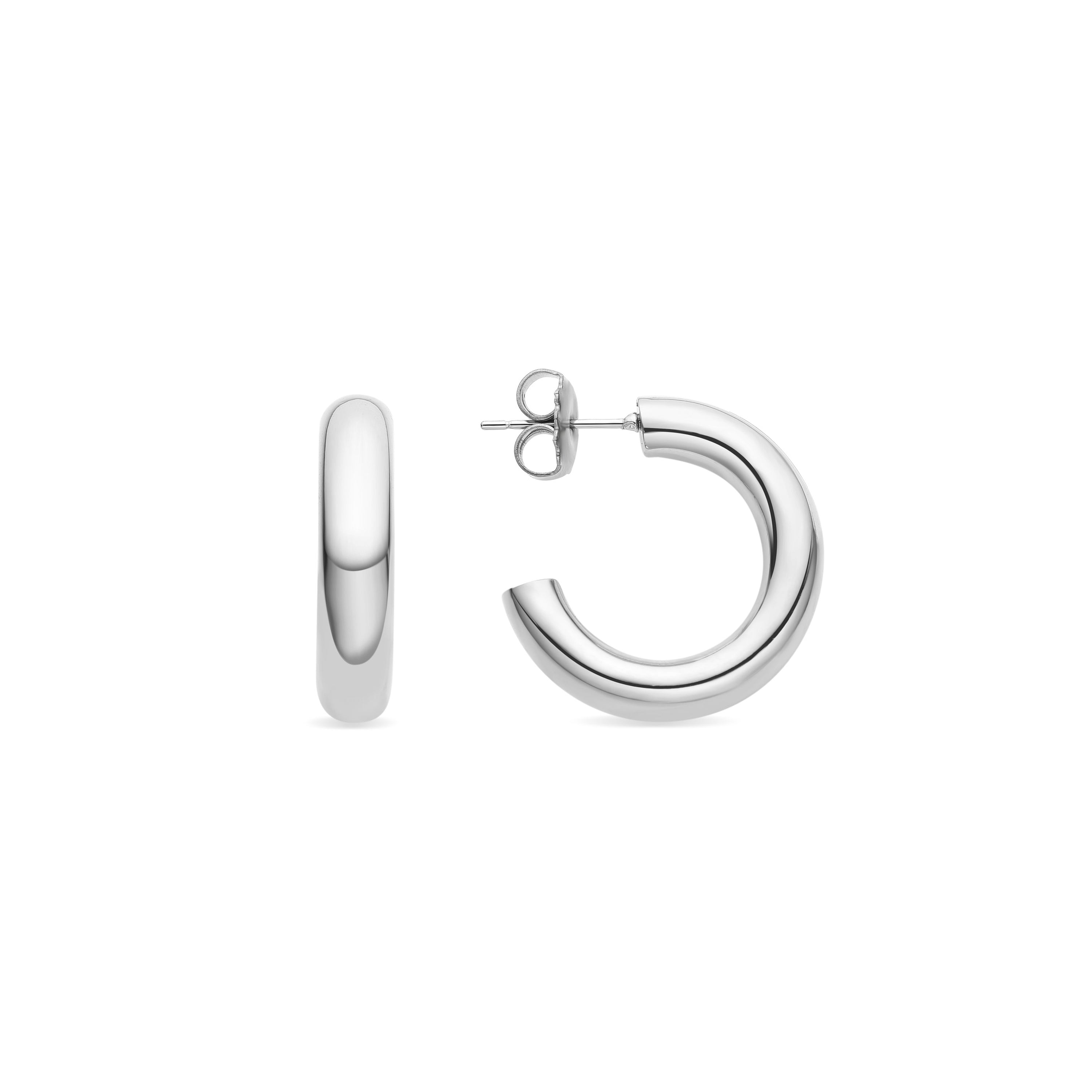 Rhodium-plated earrings - Shiwa