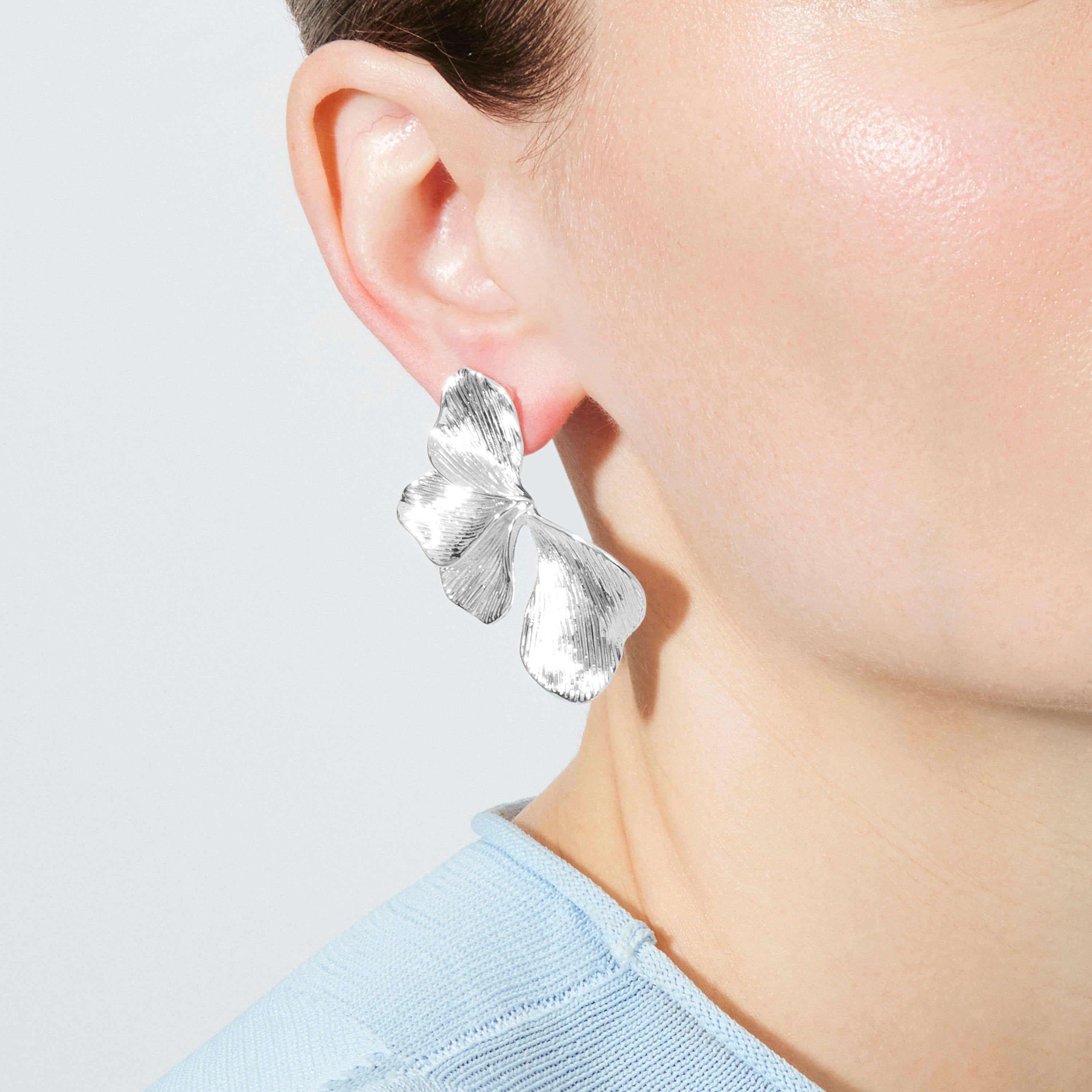 Pendientes Acabado En Plata - Leyel