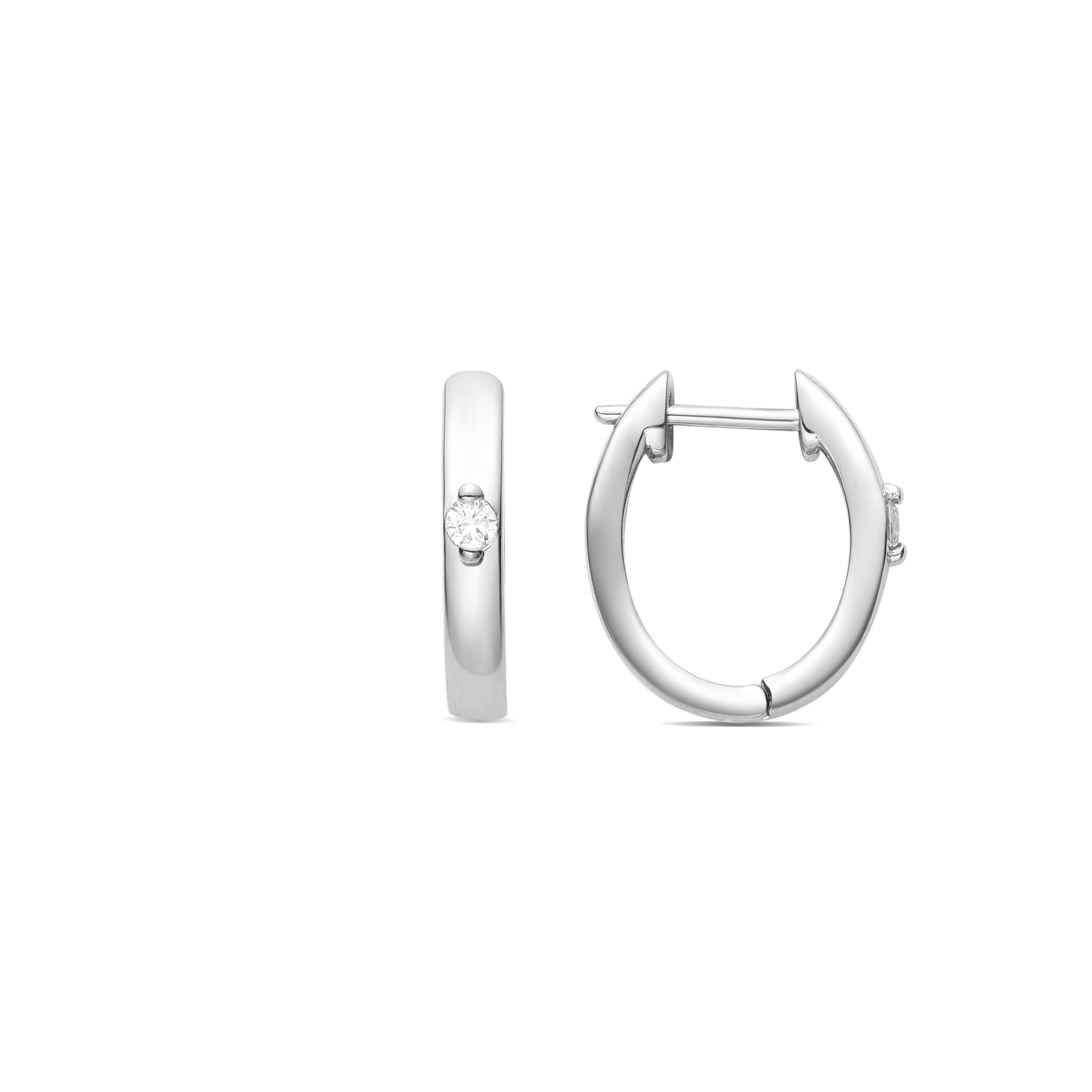 Rhodium-plated brilliant zirconia earrings - Sau