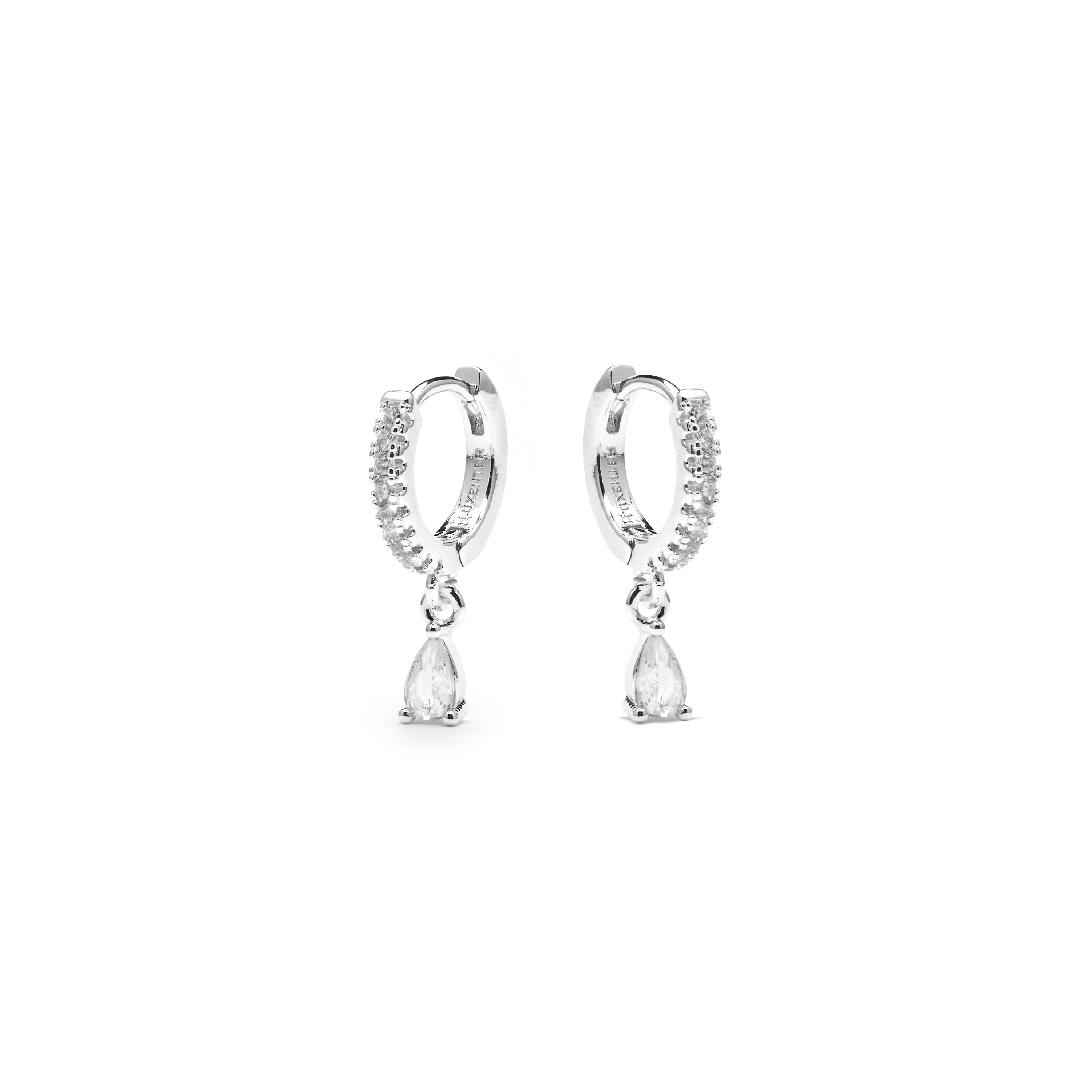 Silver-finished earrings with brilliant zirconia - Laade