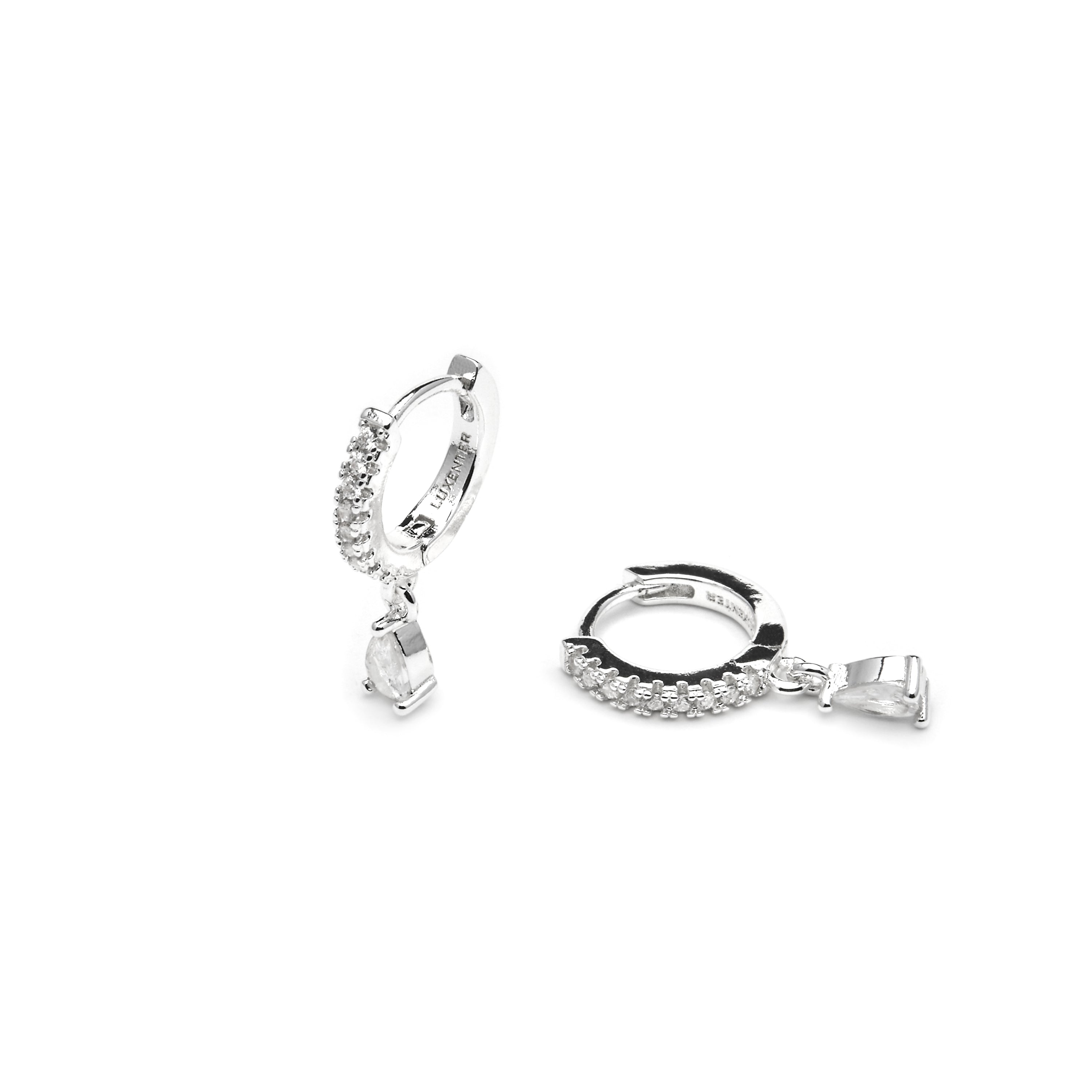 Silver-finished earrings with brilliant zirconia - Laade