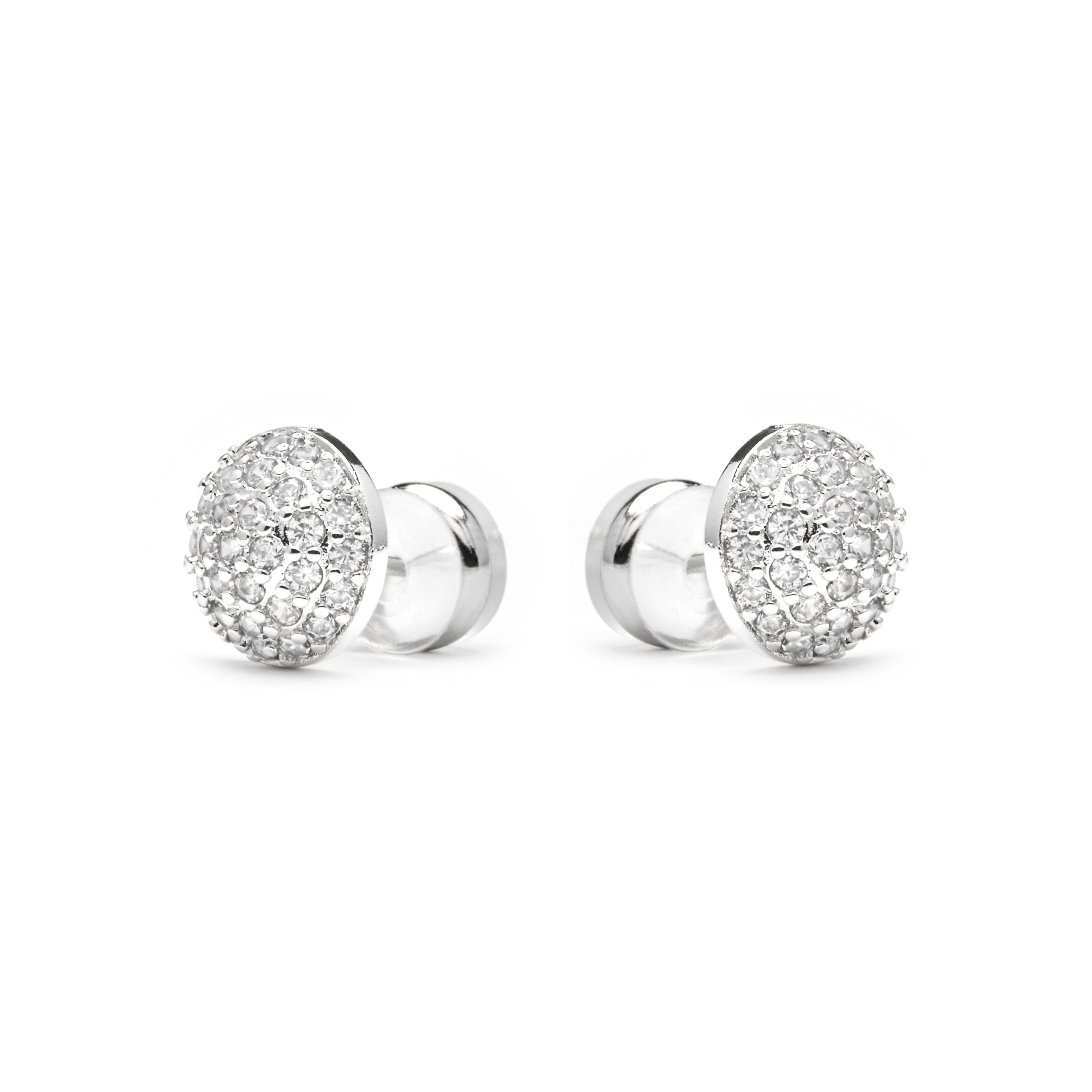 Silver-finished earrings with brilliant zirconia - Ramir