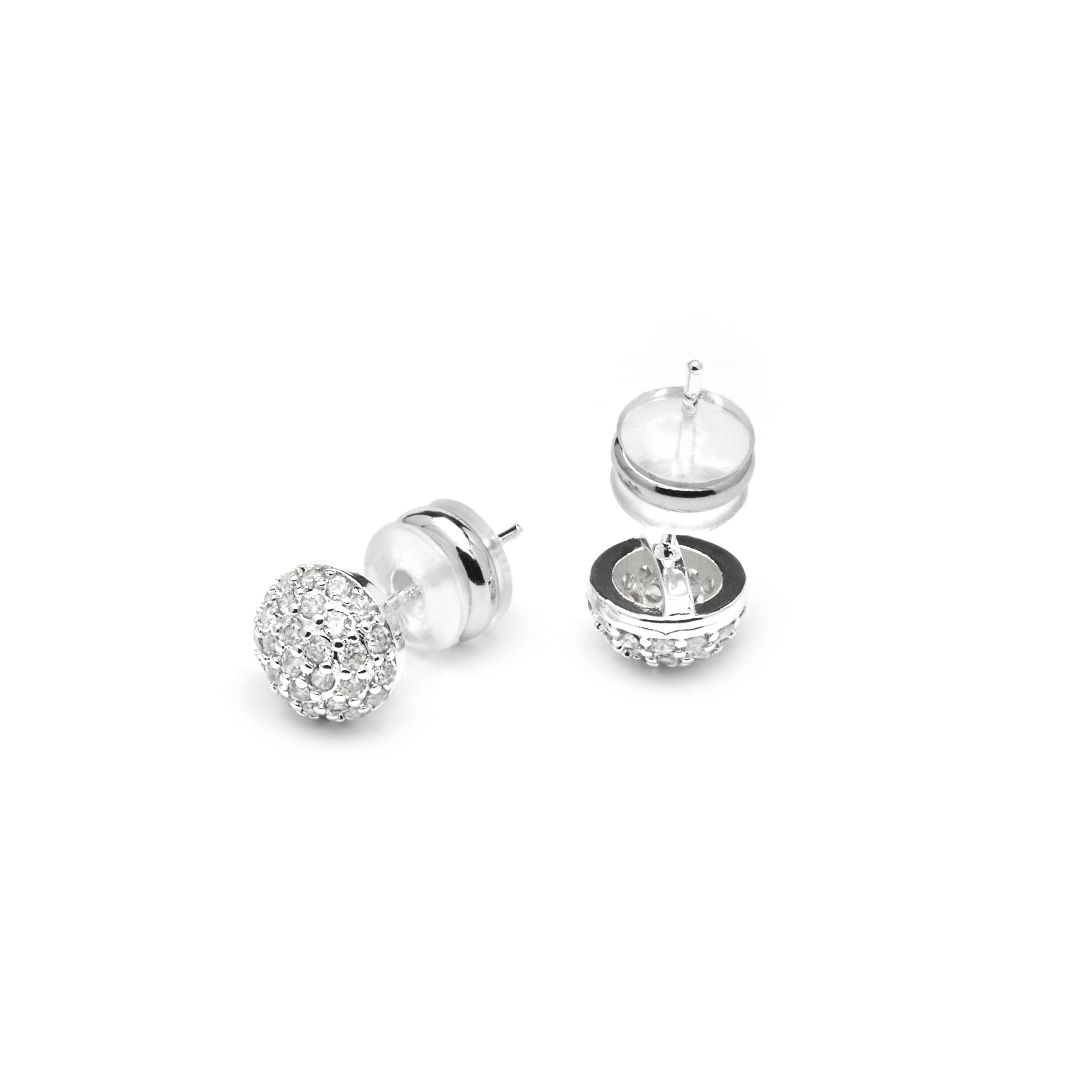 Silver-finished earrings with brilliant zirconia - Ramir