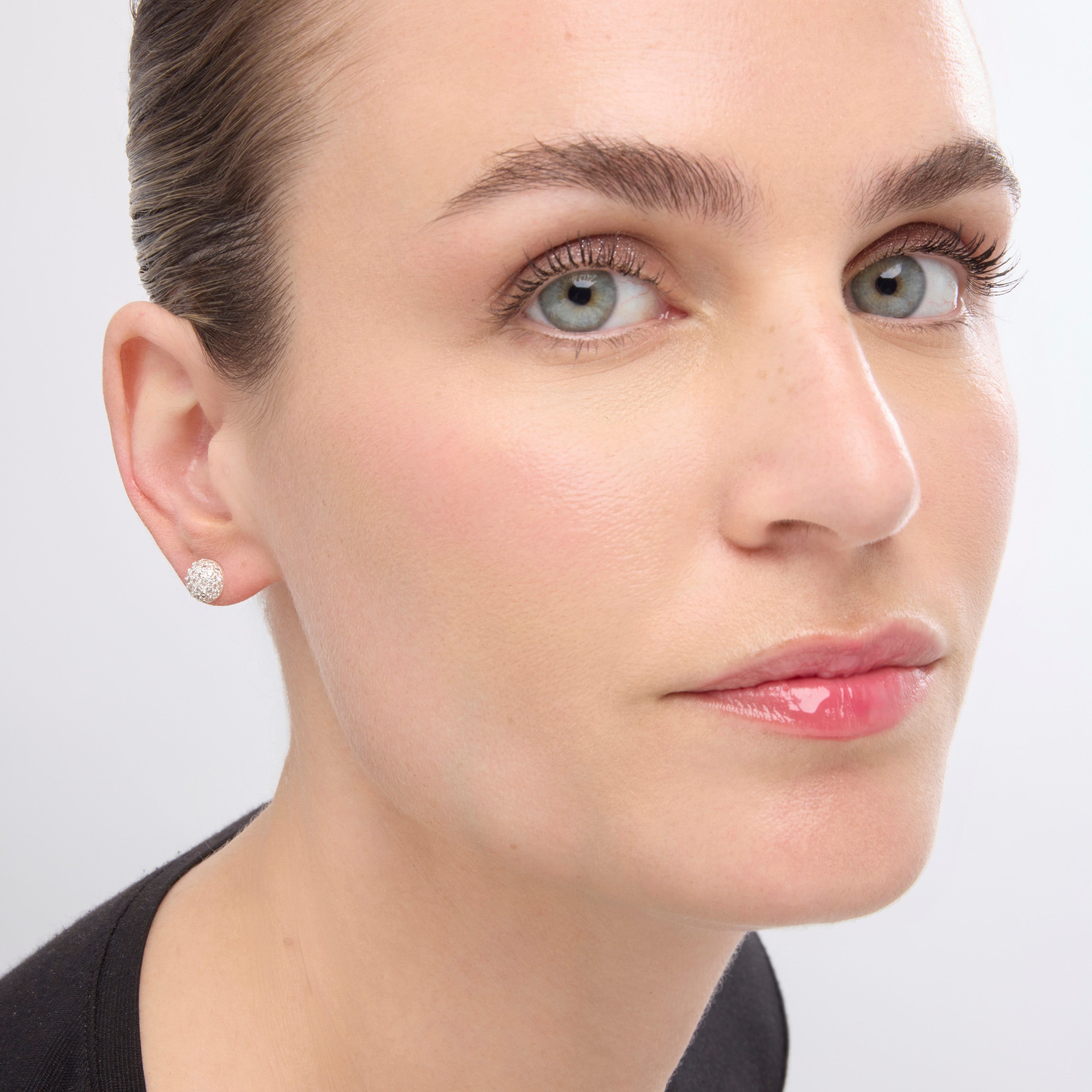 Silver-finished earrings with brilliant zirconia - Ramir
