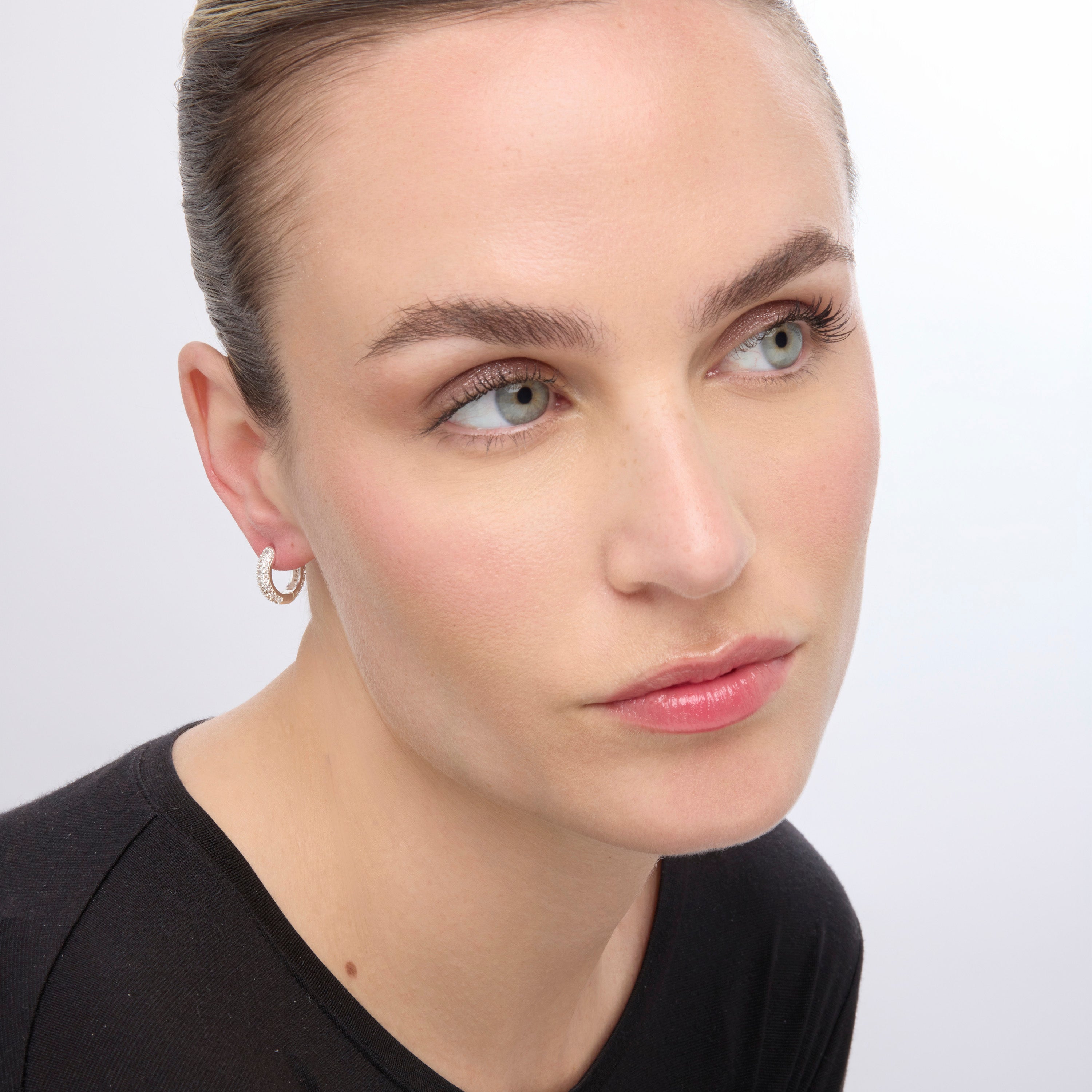 Silver-finished earrings with brilliant zirconia - Krax
