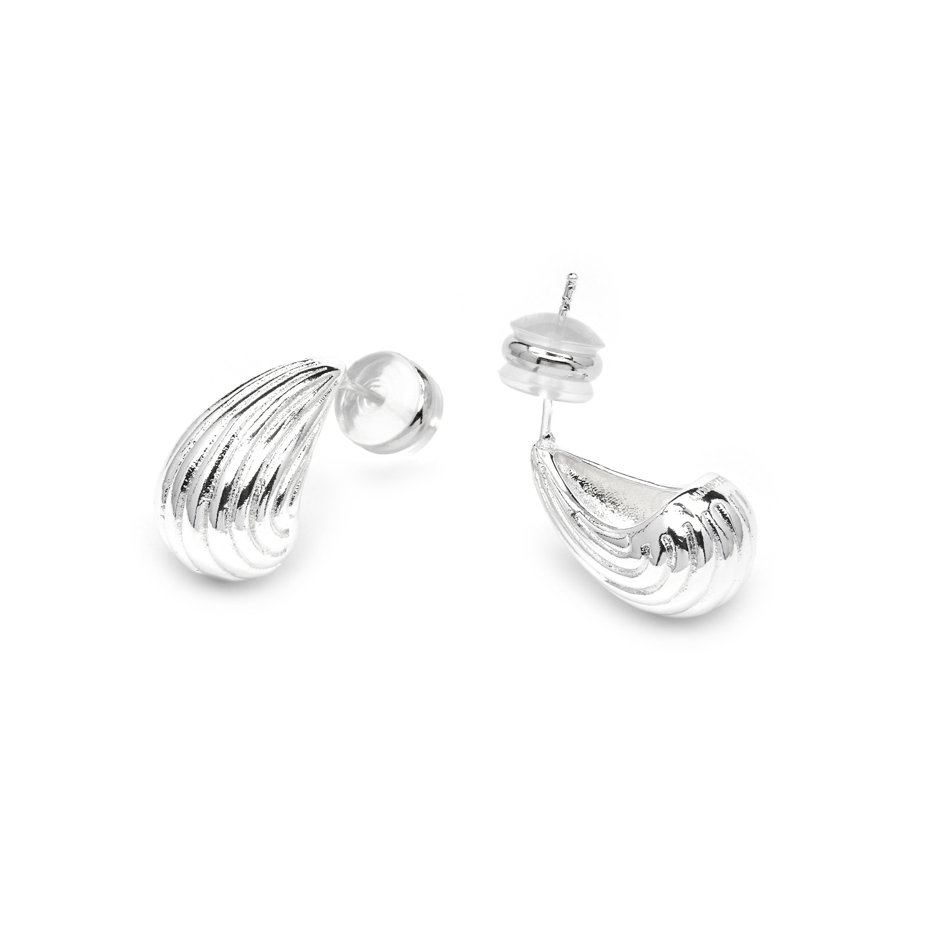 Silver-finished earrings - Overin
