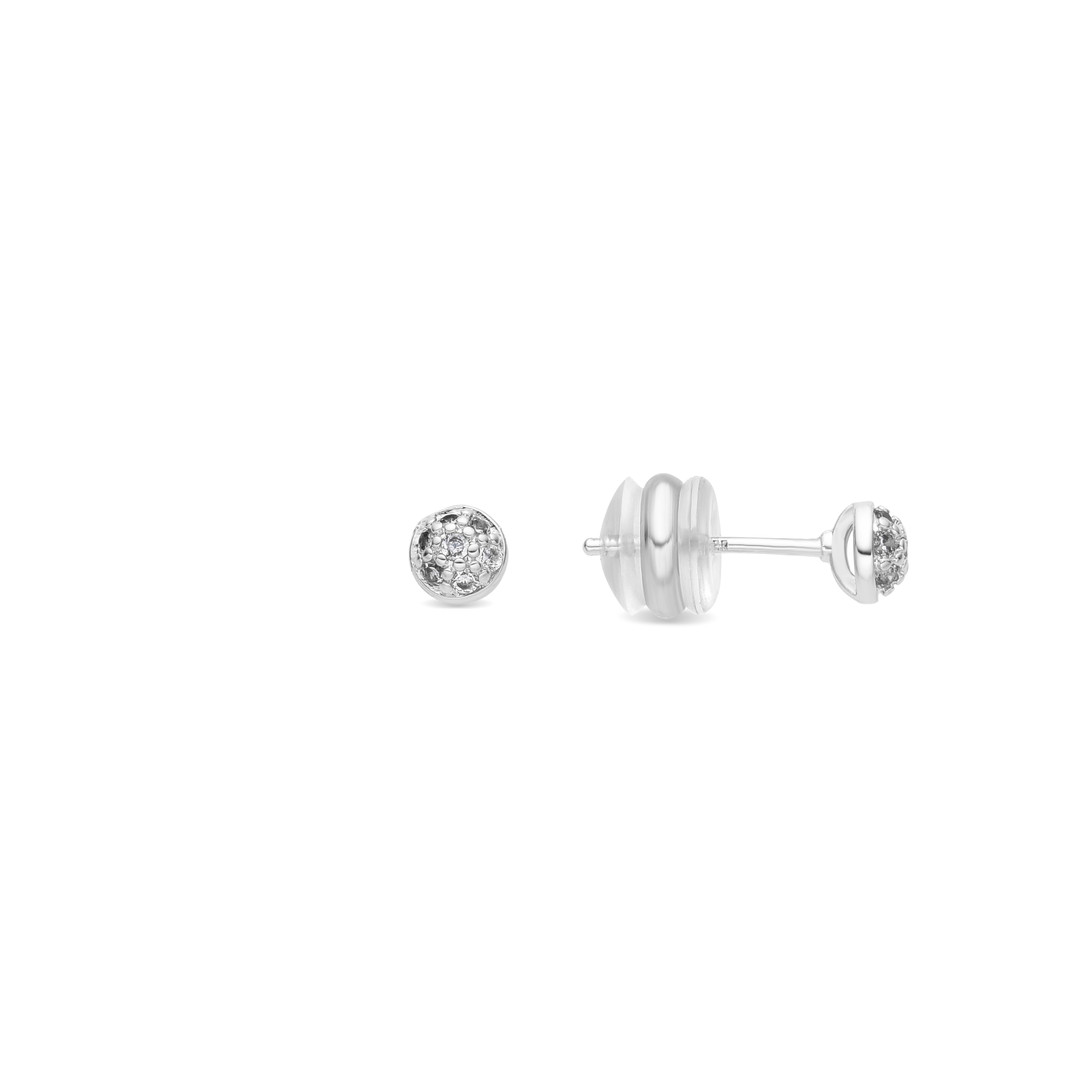 Silver-finished earrings with brilliant zirconia - Chikra