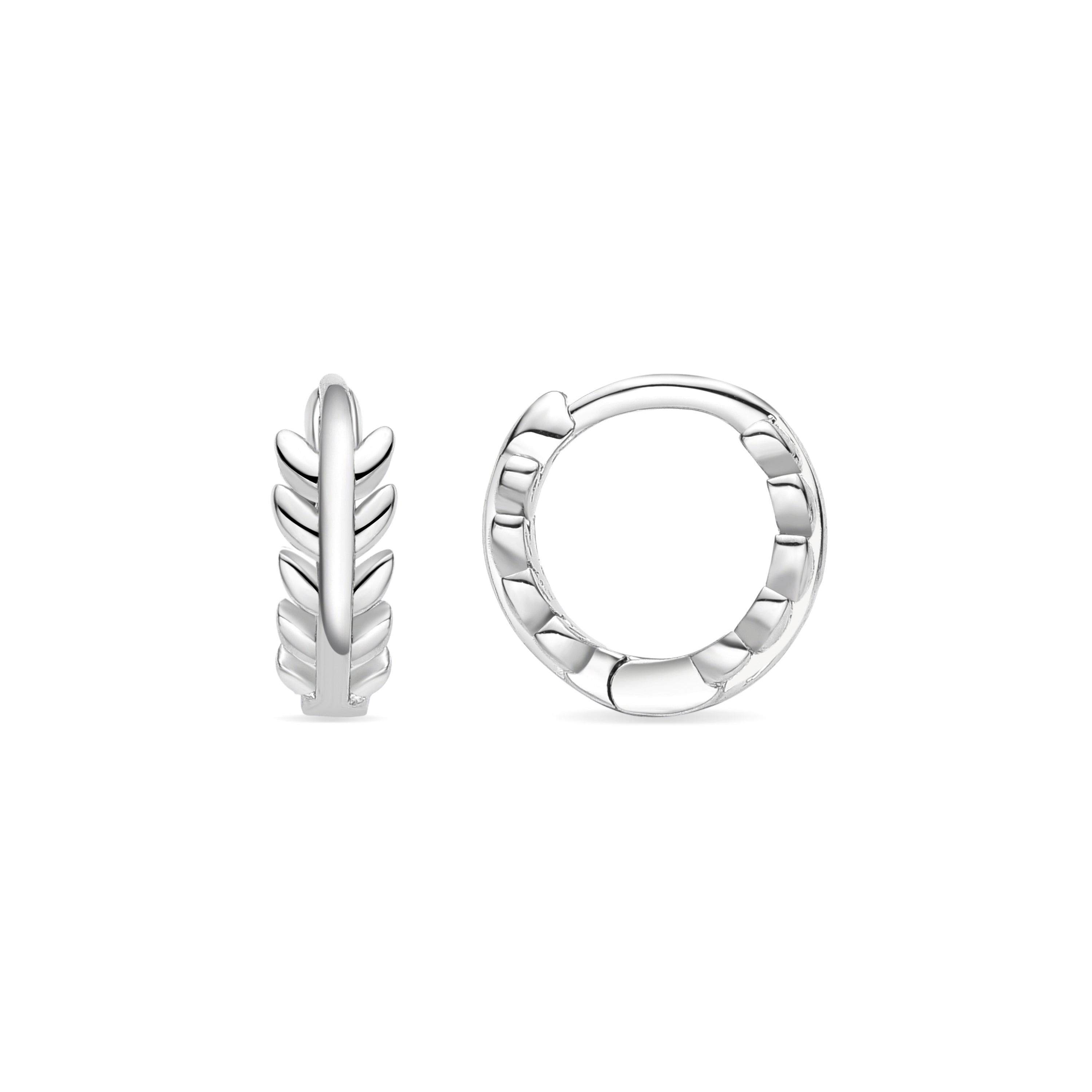 Rhodium-plated earrings - Isbak
