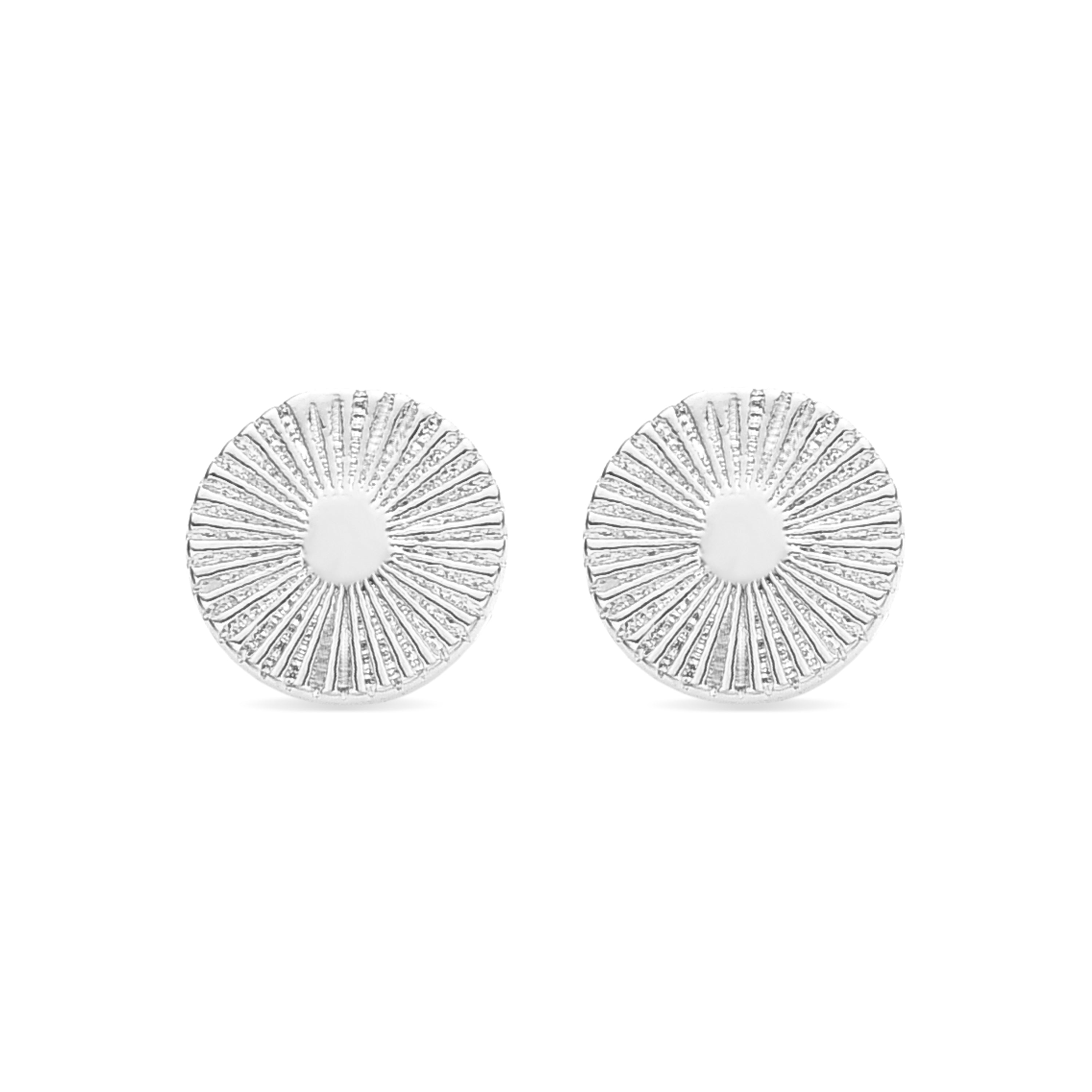 Rhodium-Plated Shimmering Zirconia Earrings - Mezim