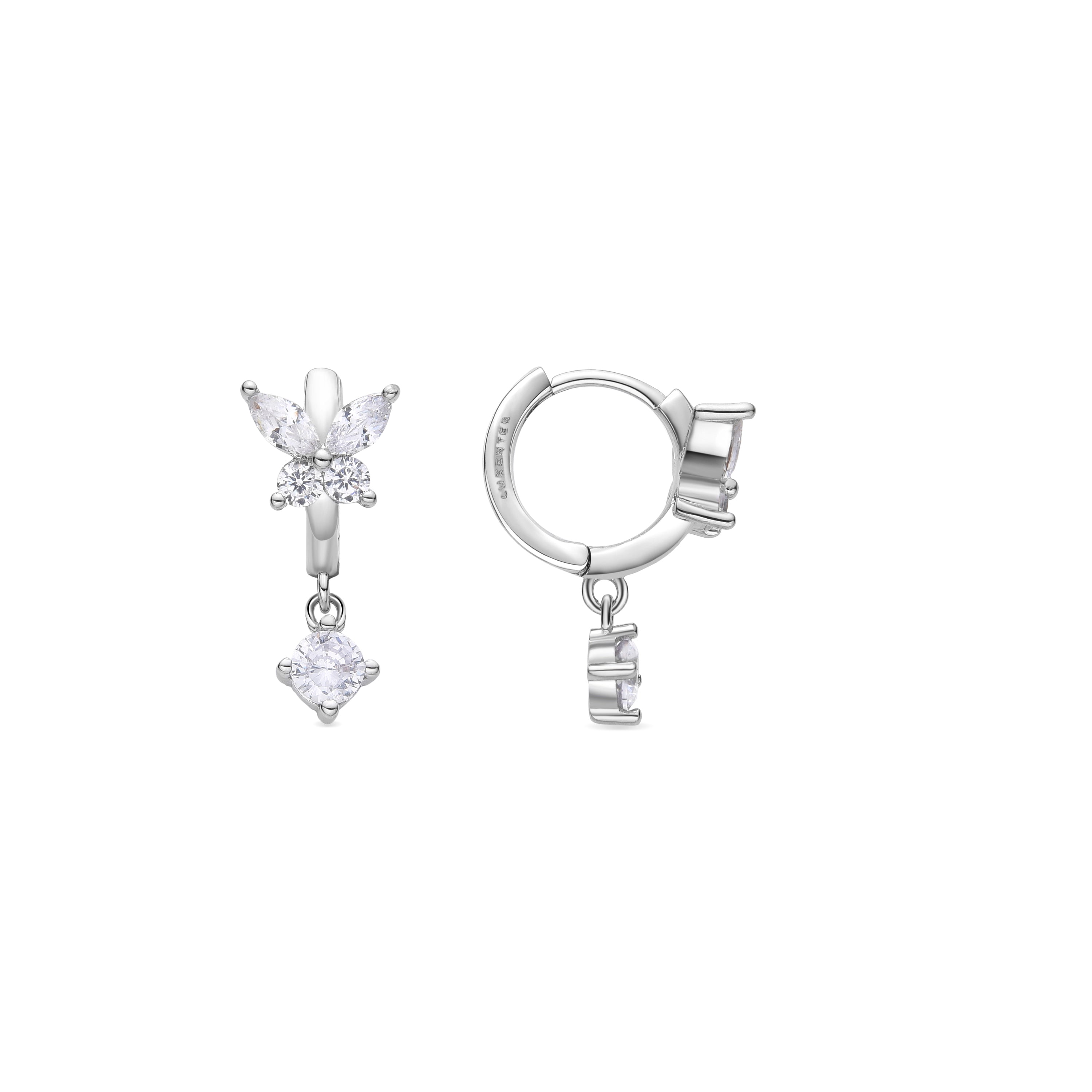Brilliant Zirconia Earrings with rhodium finish - Rakga