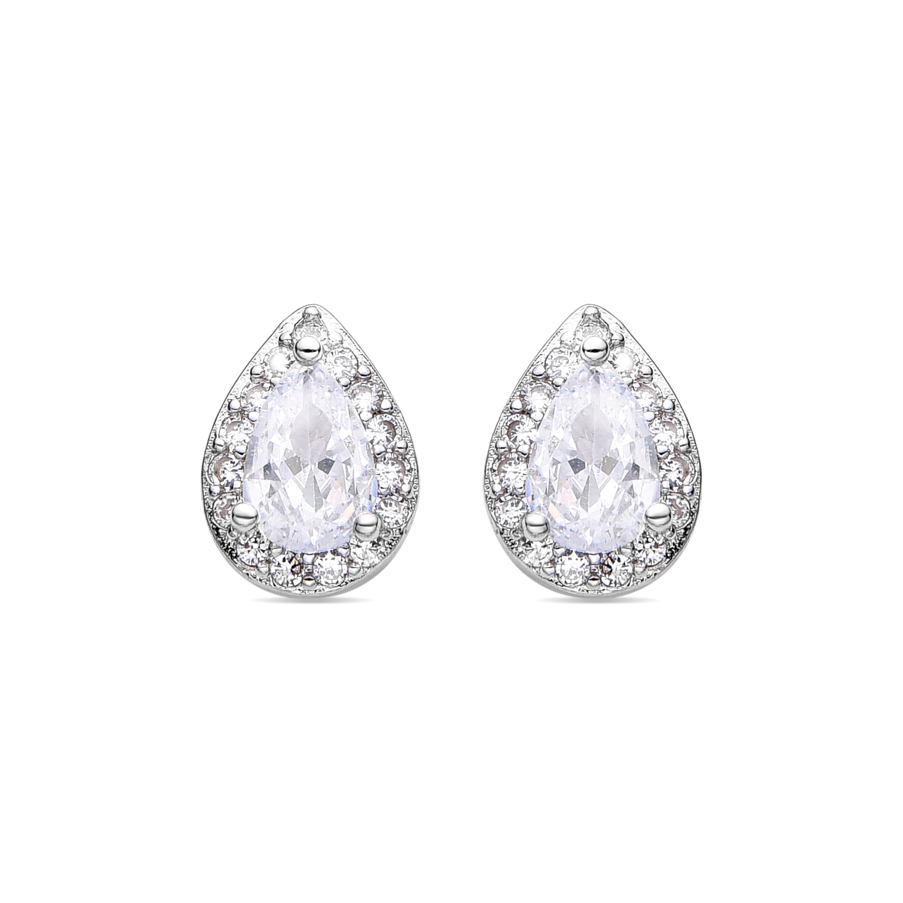 Nexan Rhodium-Finished Brilliant Zirconia Earrings