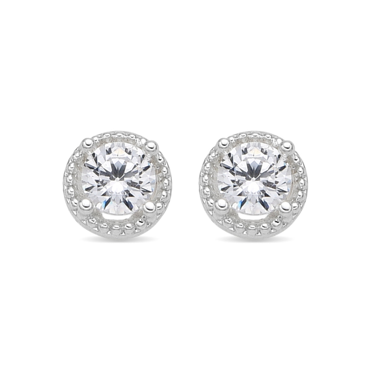 Pendientes con Circonita Brillante acabado plata - Shog